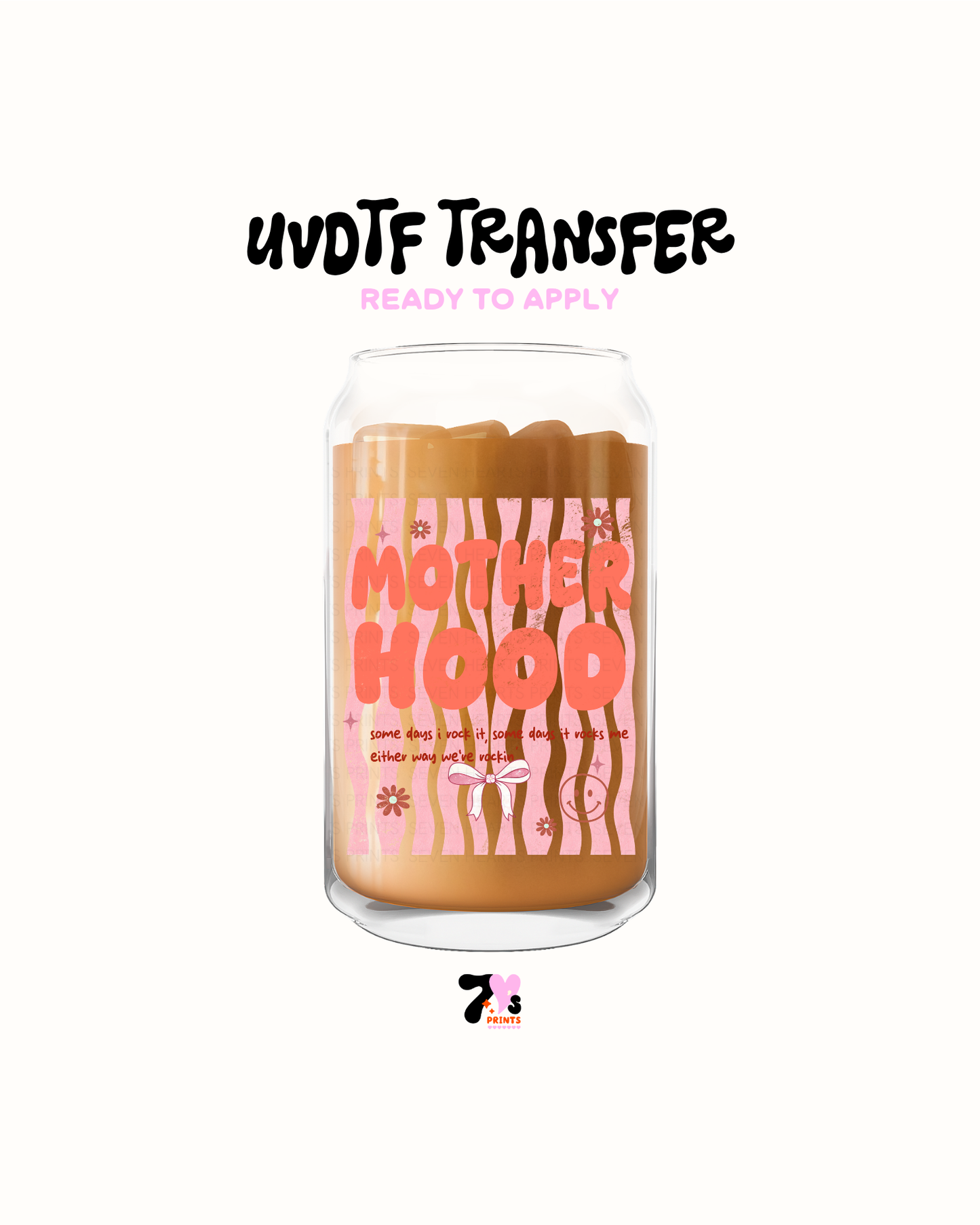 Motherhood with pink strips- UVDTF Decal