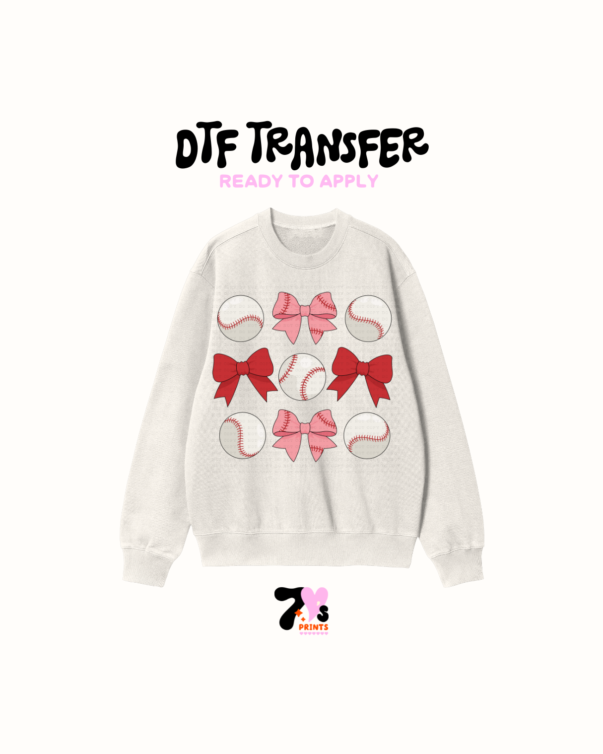 Baseball and bows - DTF Transfer