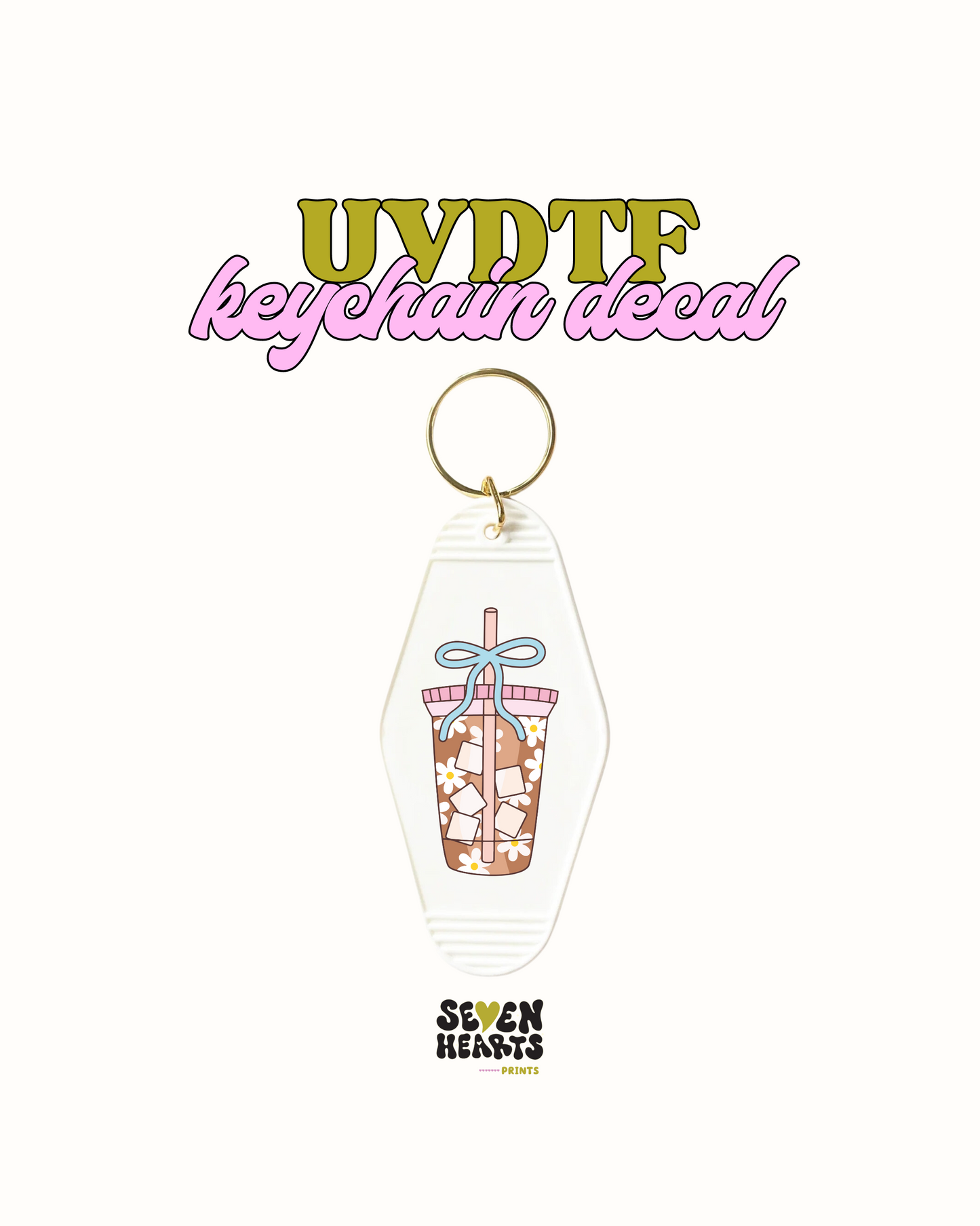 Coffee and bow - UVDTF Keychain