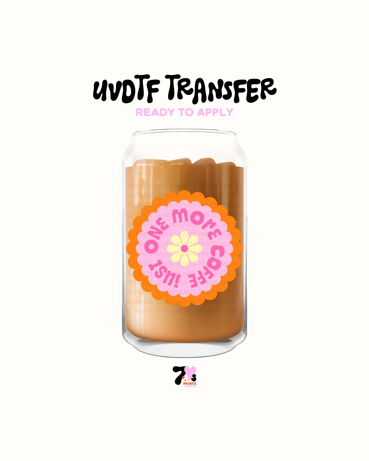One more coffee pink and orange - UVDTF Decal