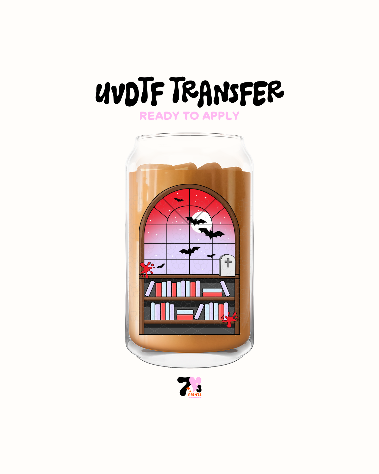 Horror book shelf - UVDTF Decal