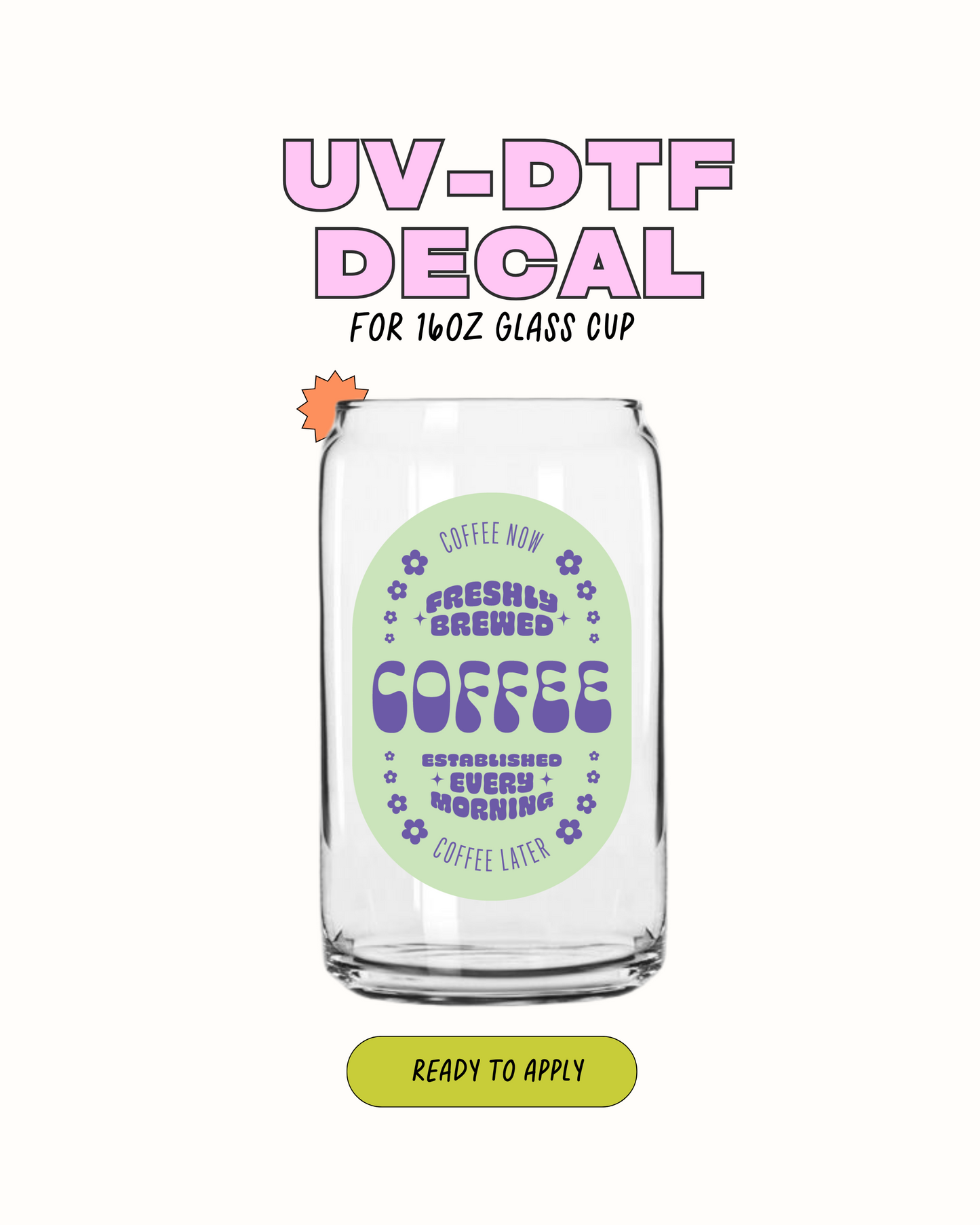 Etiqueta de café helado - UVDTF
