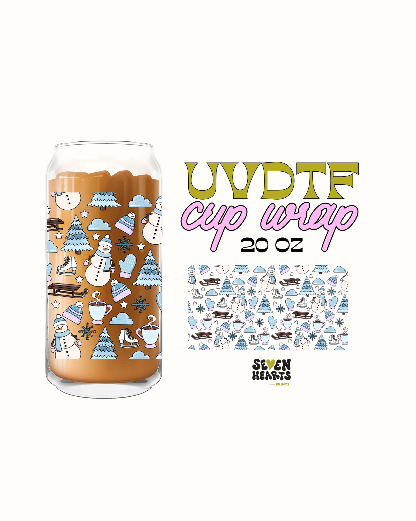 Winter wonderland - Double Sided UVDTF 20oz Cup Wrap