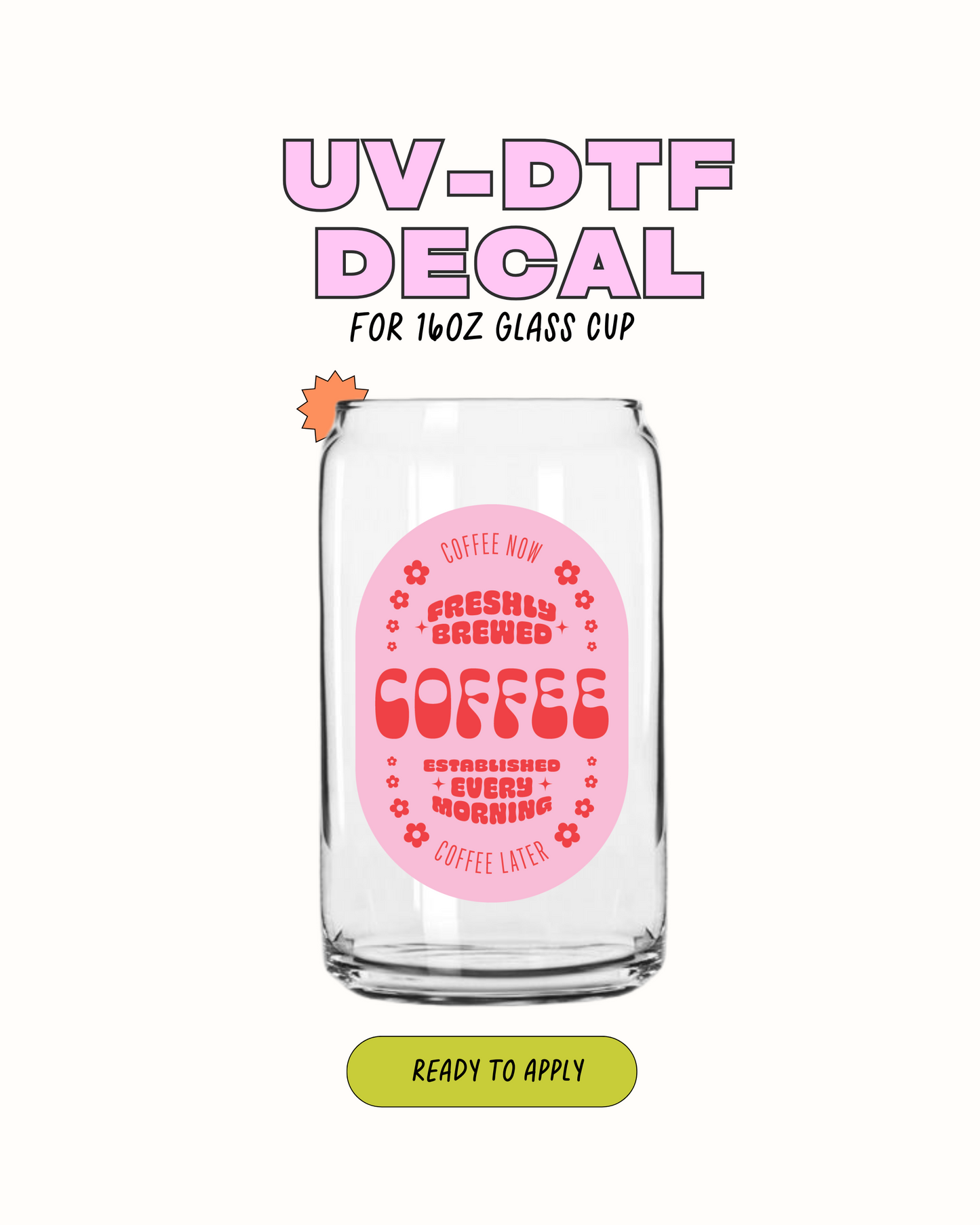 Etiqueta de café helado - UVDTF