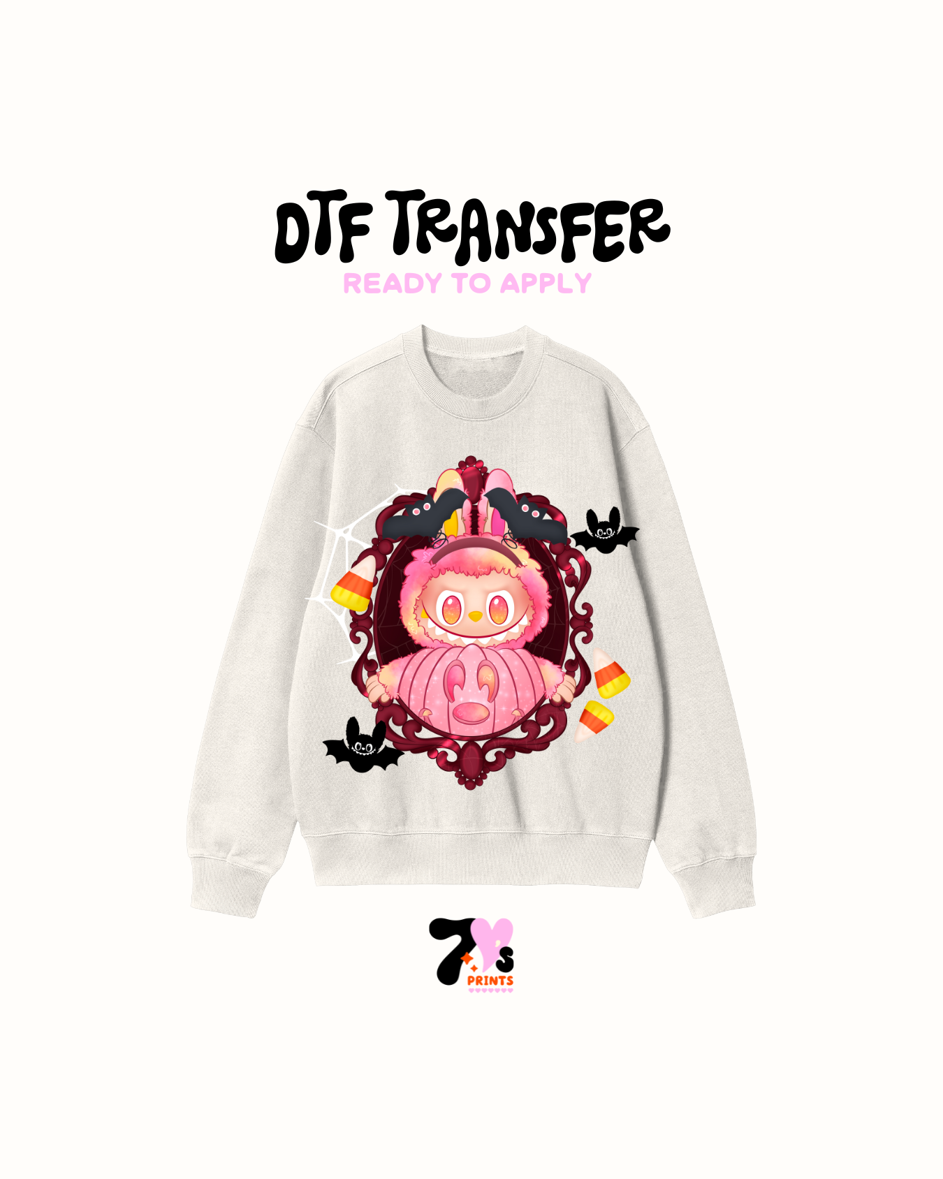 pink labubu- DTF Transfers