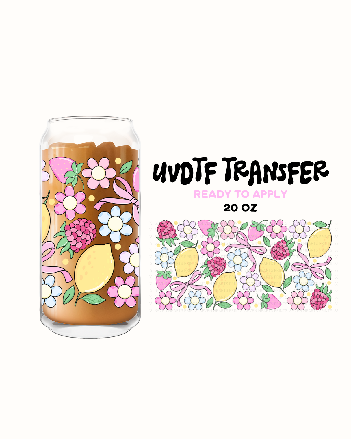 Lemons and bows - UVDTF 20oz Cup Wrap