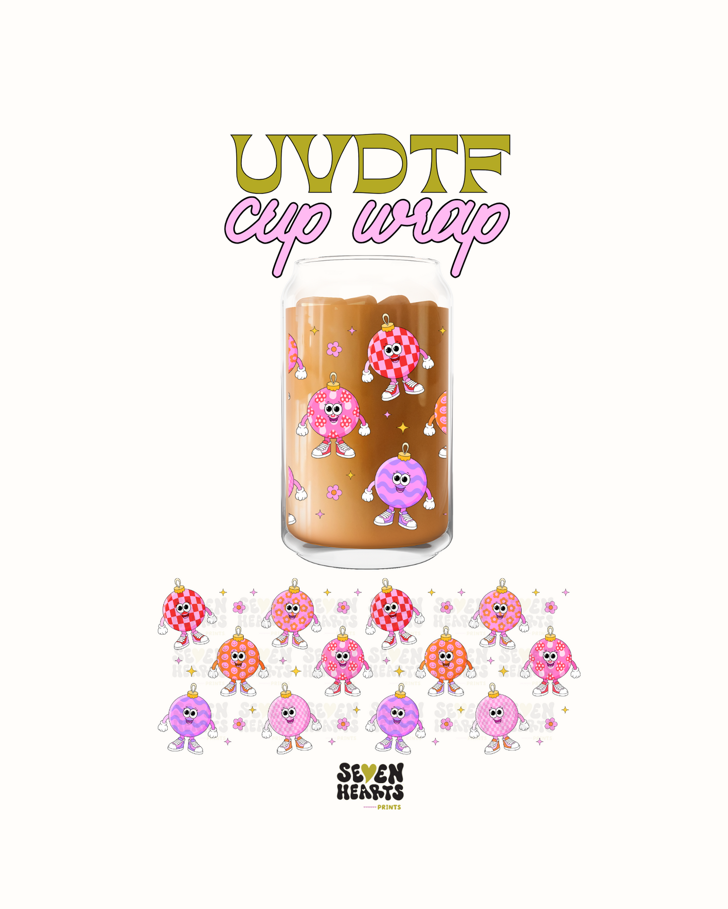 Chekered xmas ornaments - UVDTF