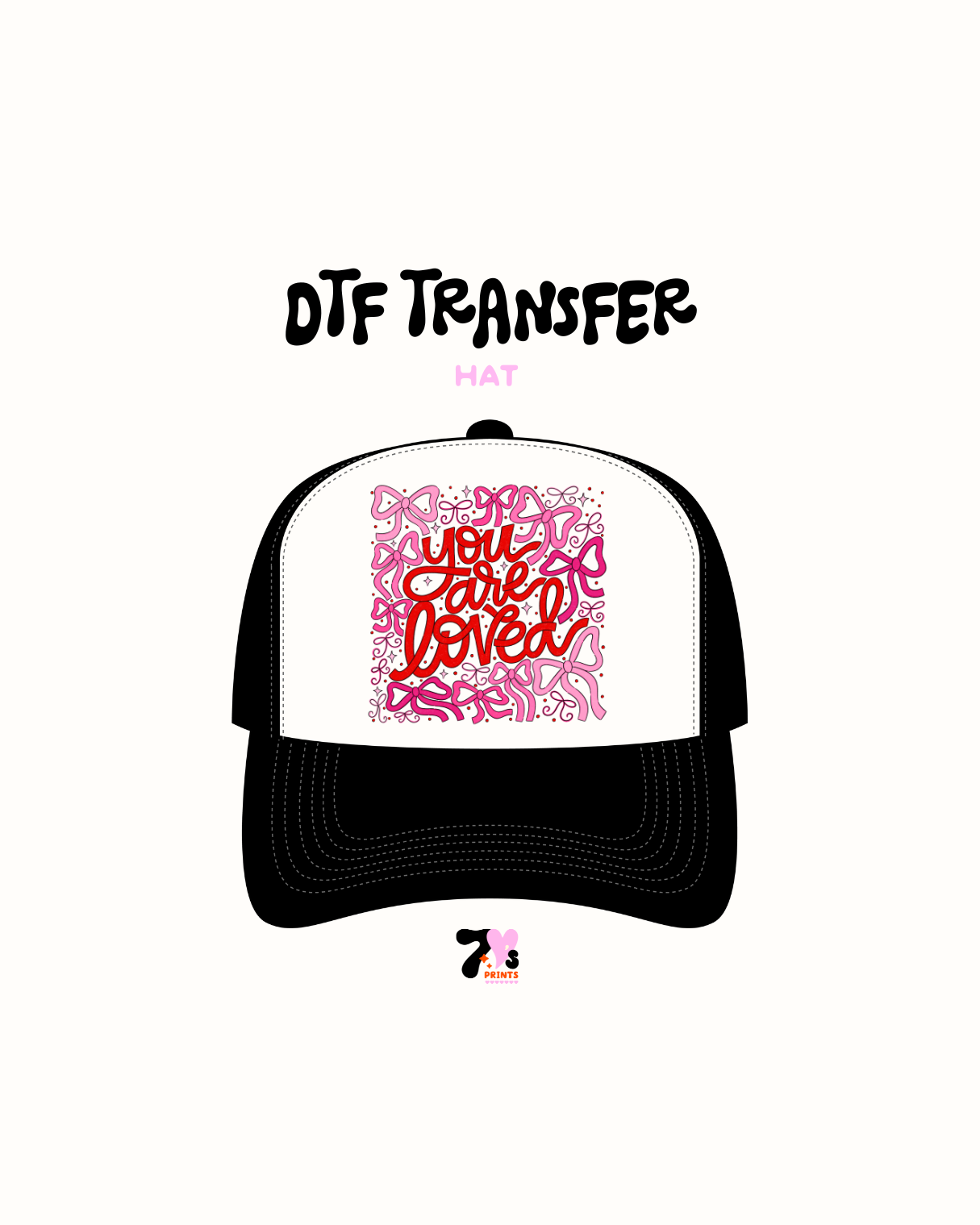 You are loved (pink) - DTF Hat Transfers