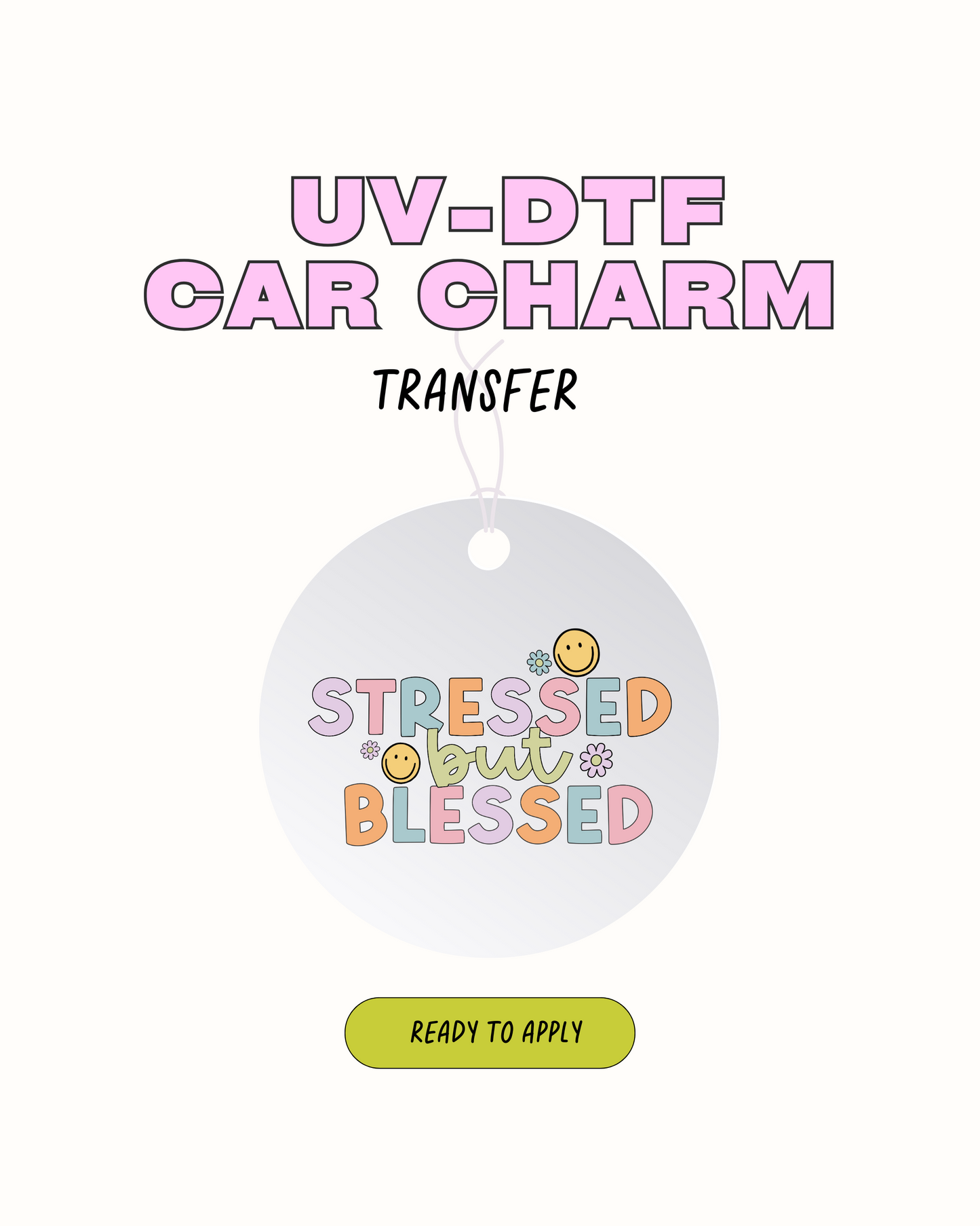 stressed by blessed - Car Charm Deca