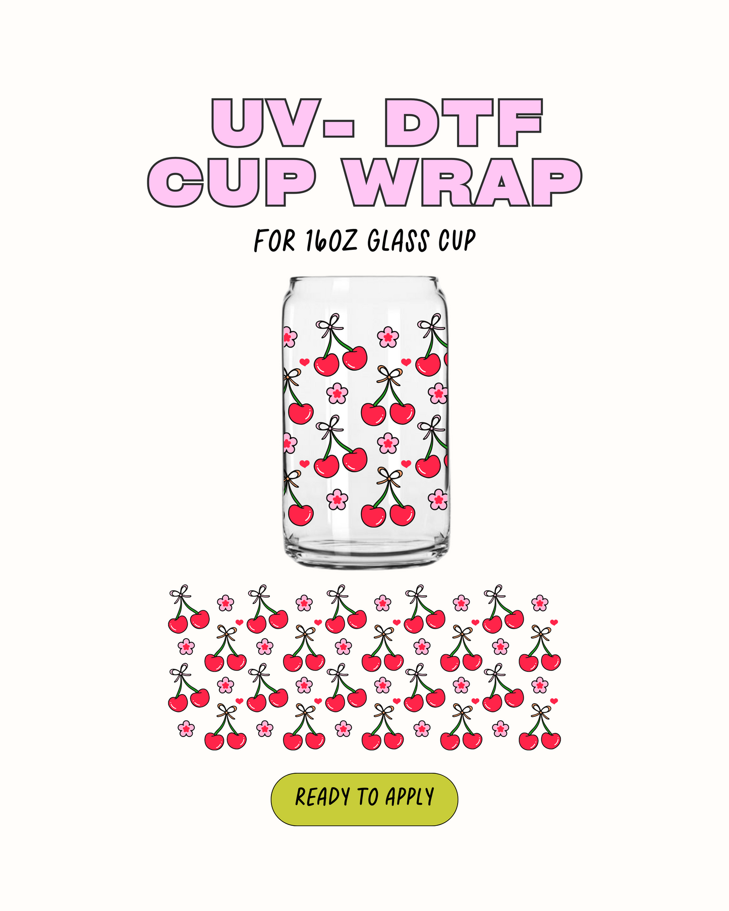 Cherry and flowers - UVDTF WRAP
