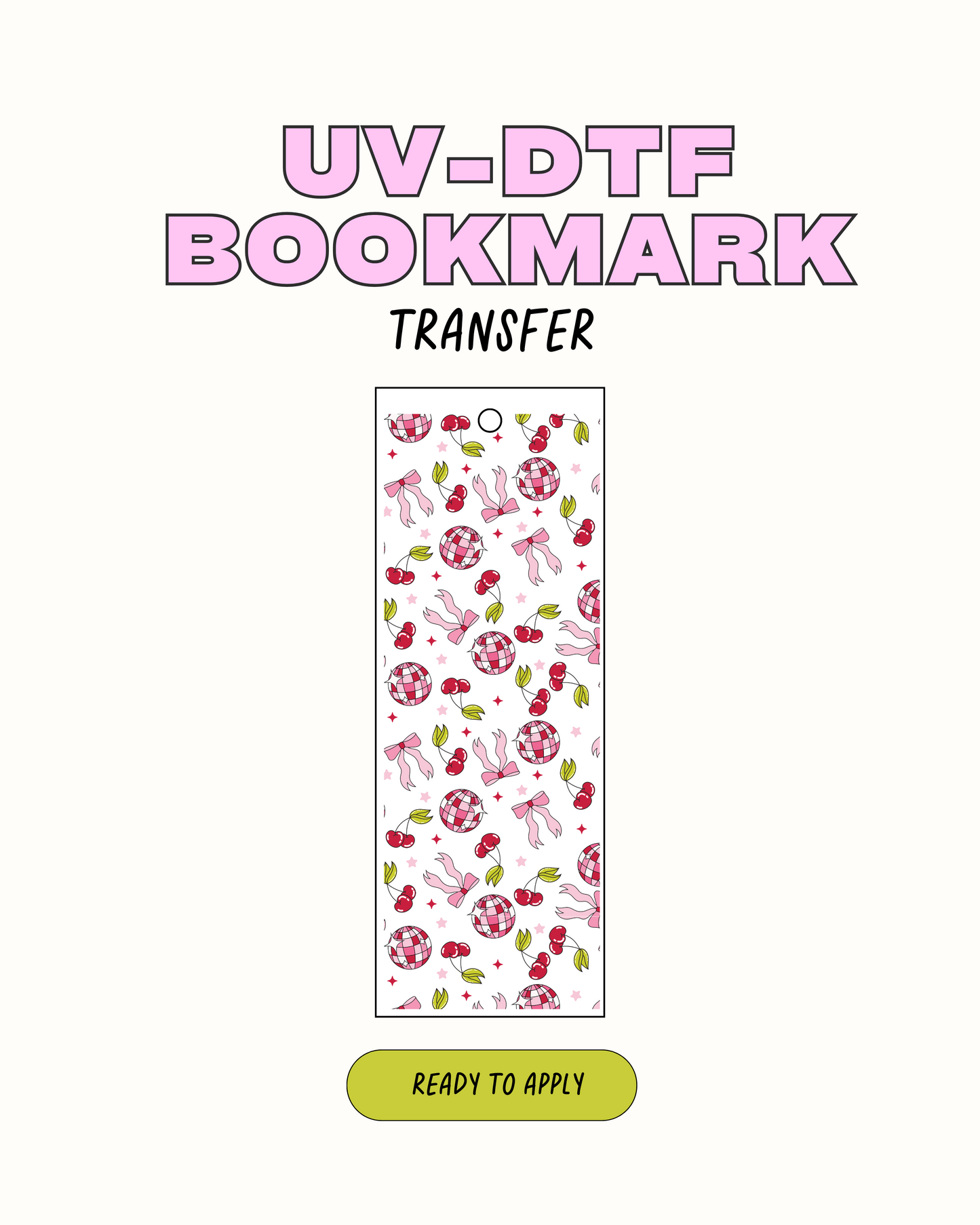 Disco Cherry - UVDTF Bookmark Decal