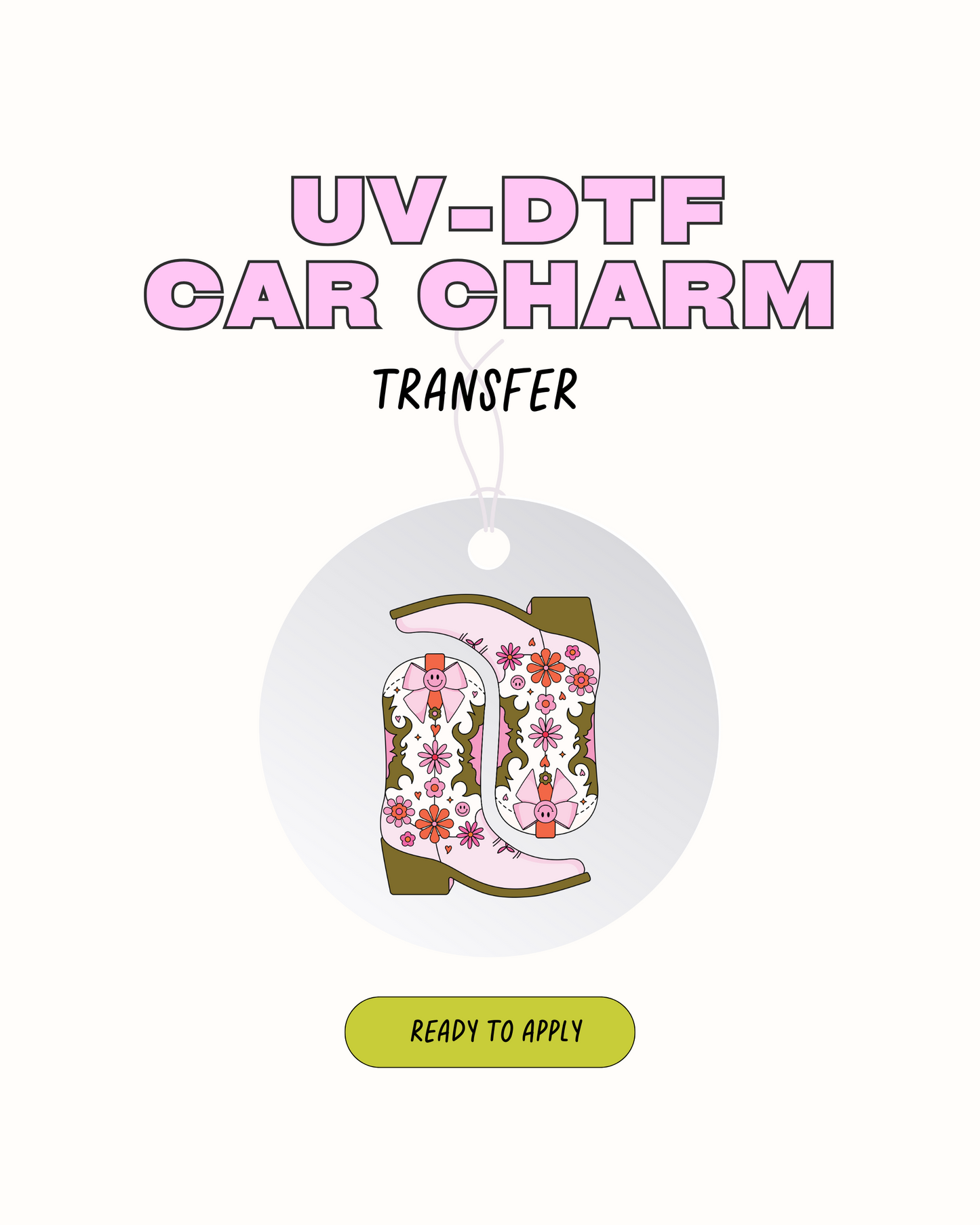 Hola botines - Calcomanía de encanto de coche