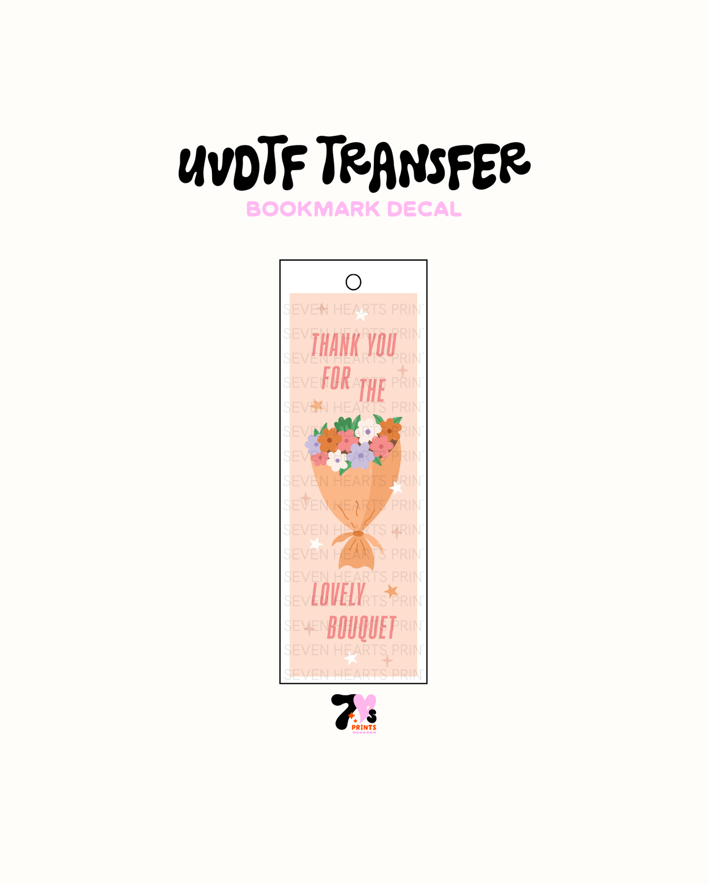 Thank you for the lovely bouquet - UVDTF Bookmark Decal