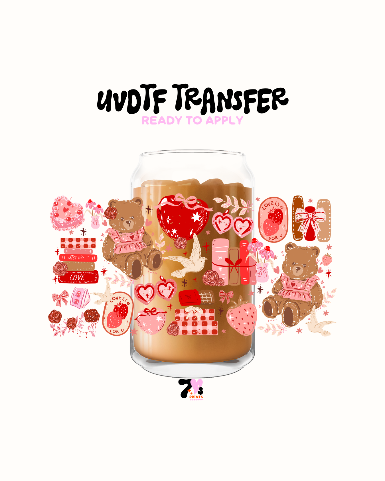 Valentines Bear - UVDTF Wraps