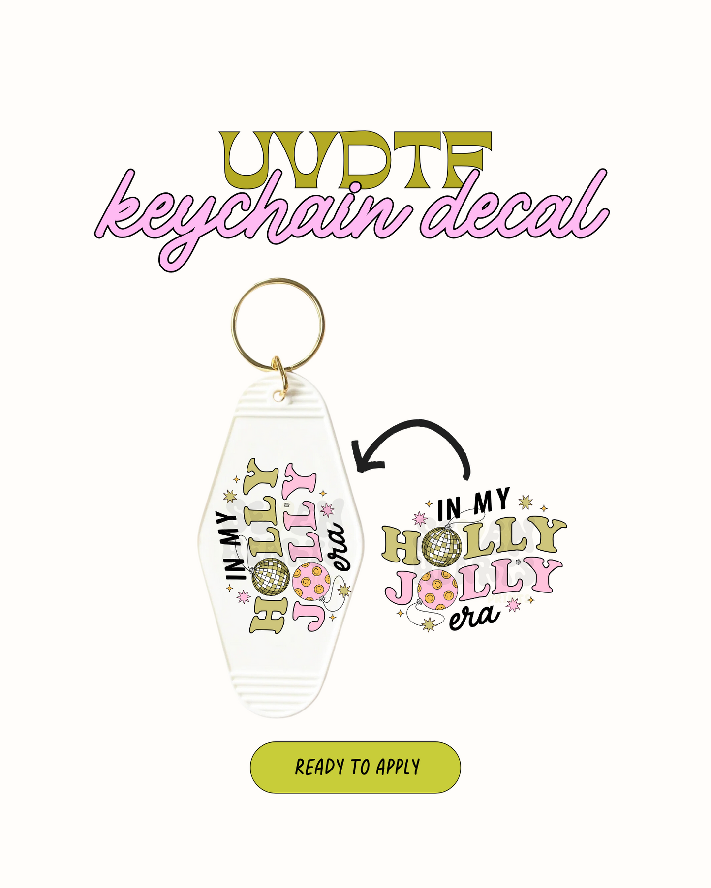 In my holly jolly era disco - Set of 5 UVDTF