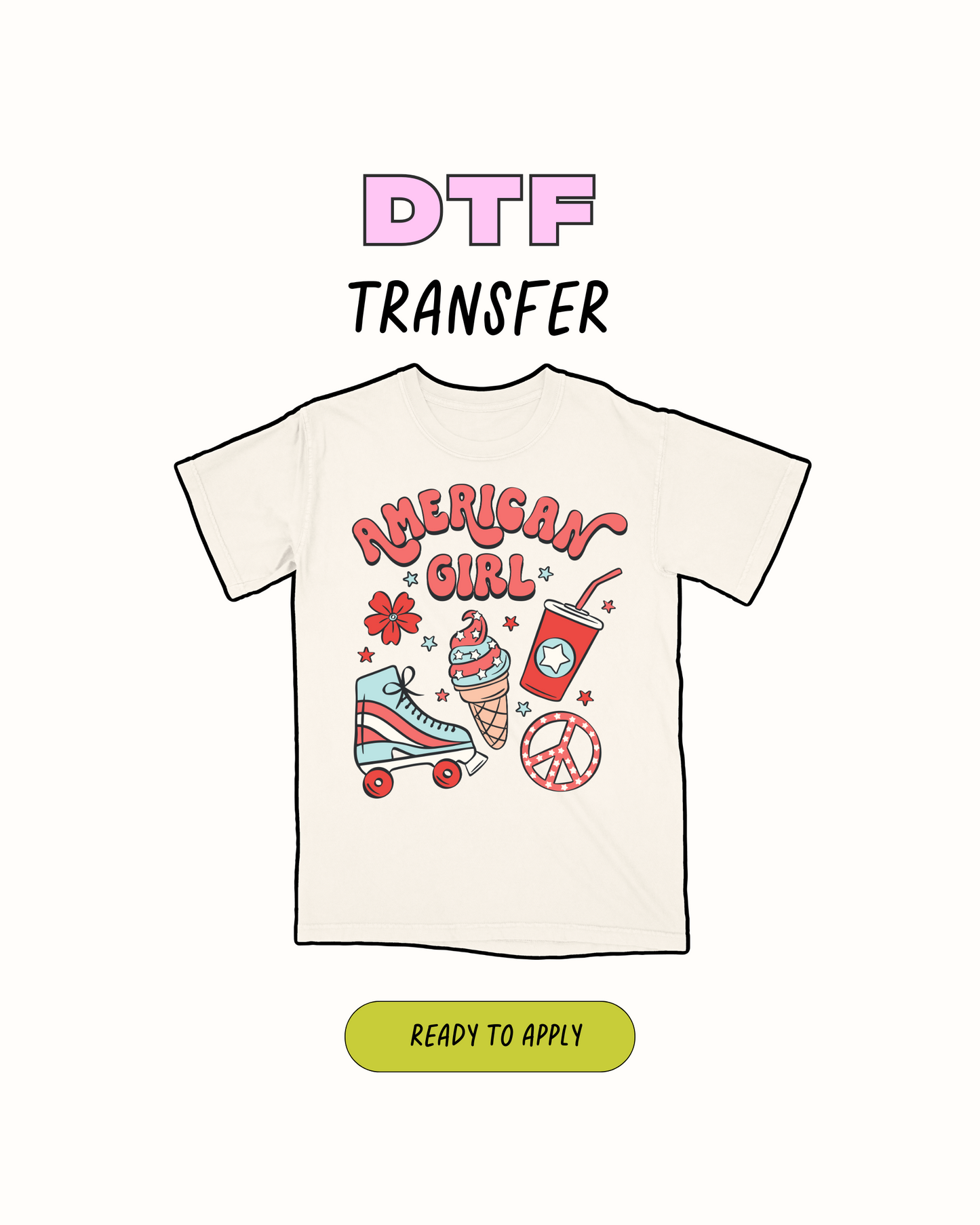 Chica americana - Transferencia DTF