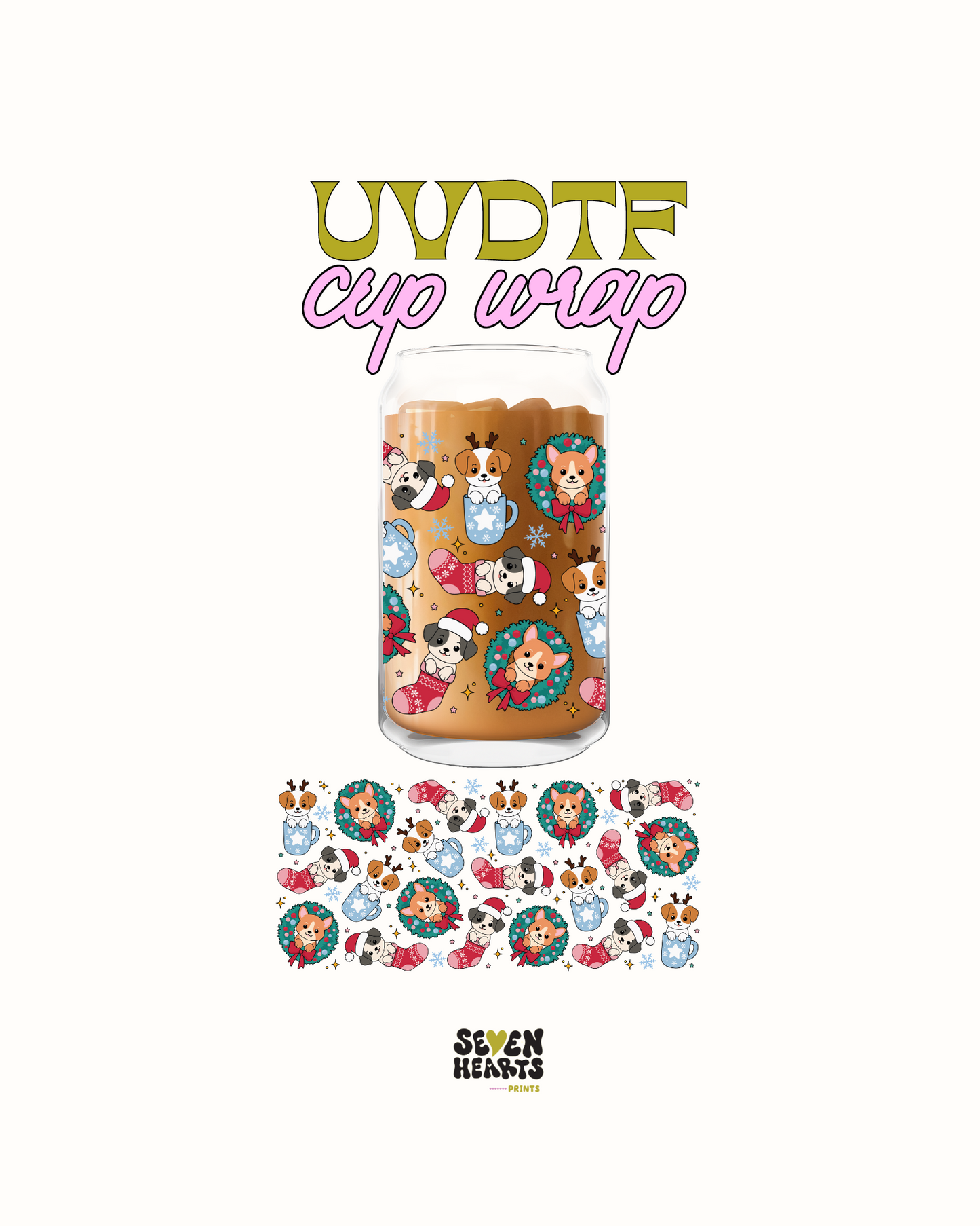 Cute dogs Christmas - UVDTF Cup Wrap