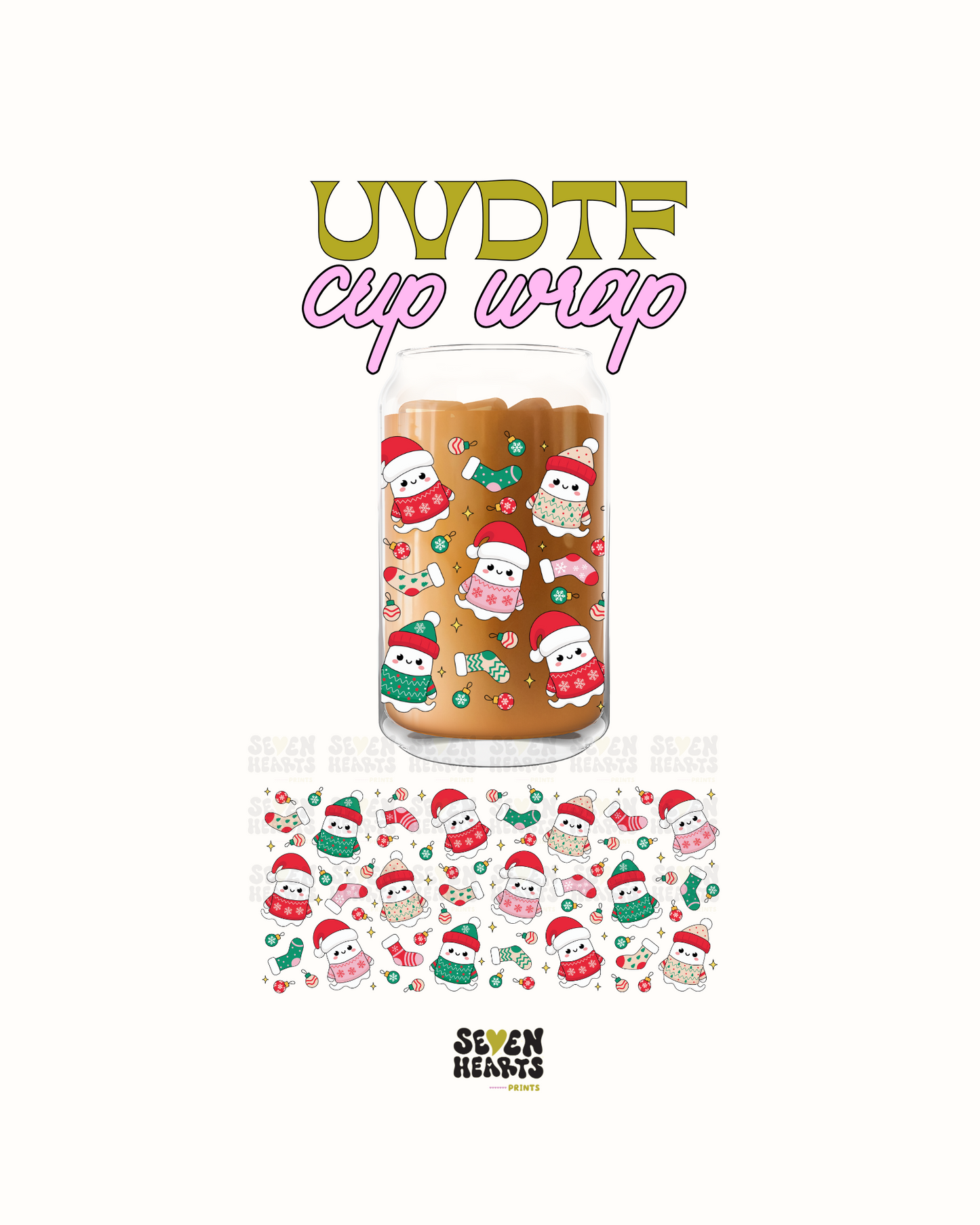 Ghosty xmas stalking- UVDTF Cup Wrap
