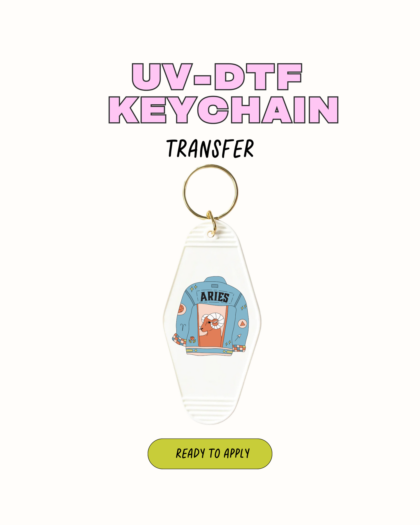 Zodiac Sign jean jacker - UVDTF Keychain