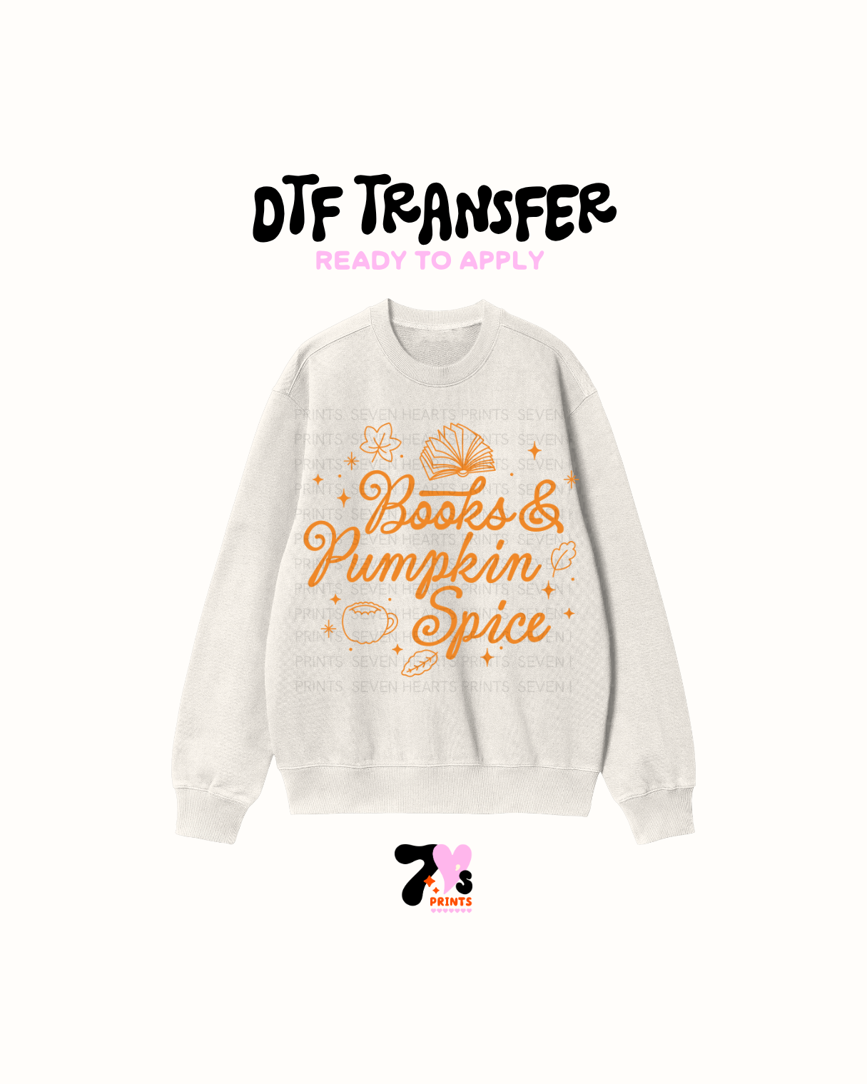 Books pumpkins spice - DTF Transfers