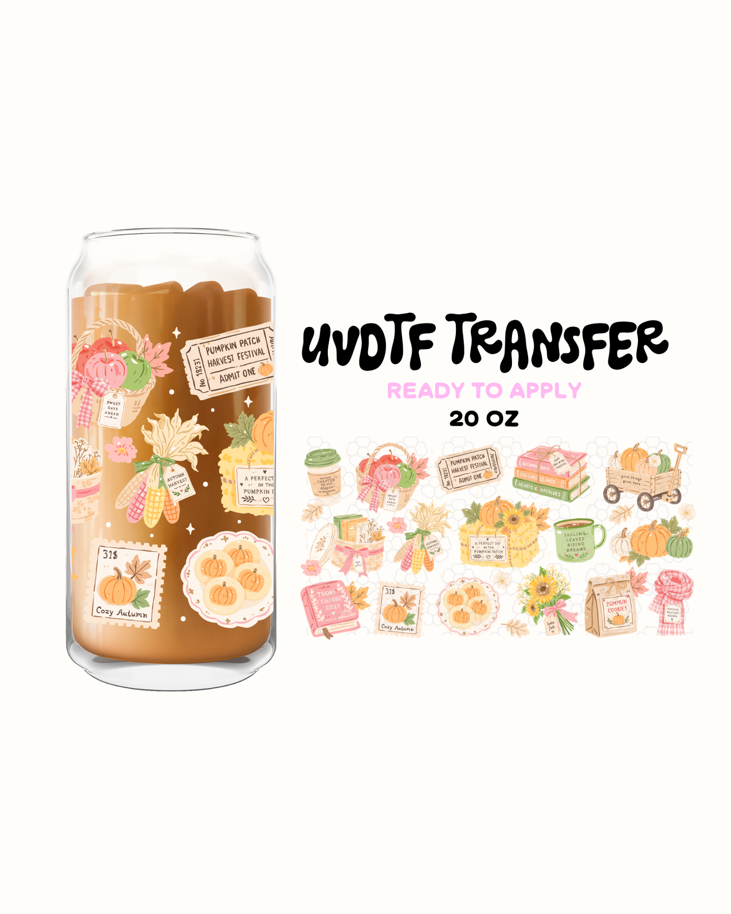 Pumpkin patch fall festival - UVDTF 20oz Cup Wrap