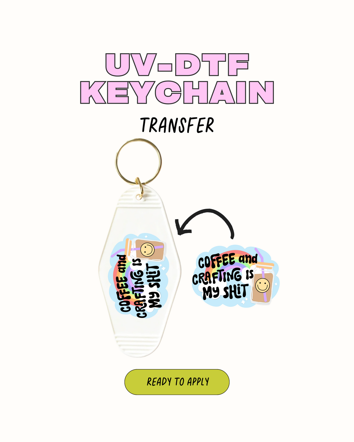 Coffee and crafting is my shit - UVDTF Keychain