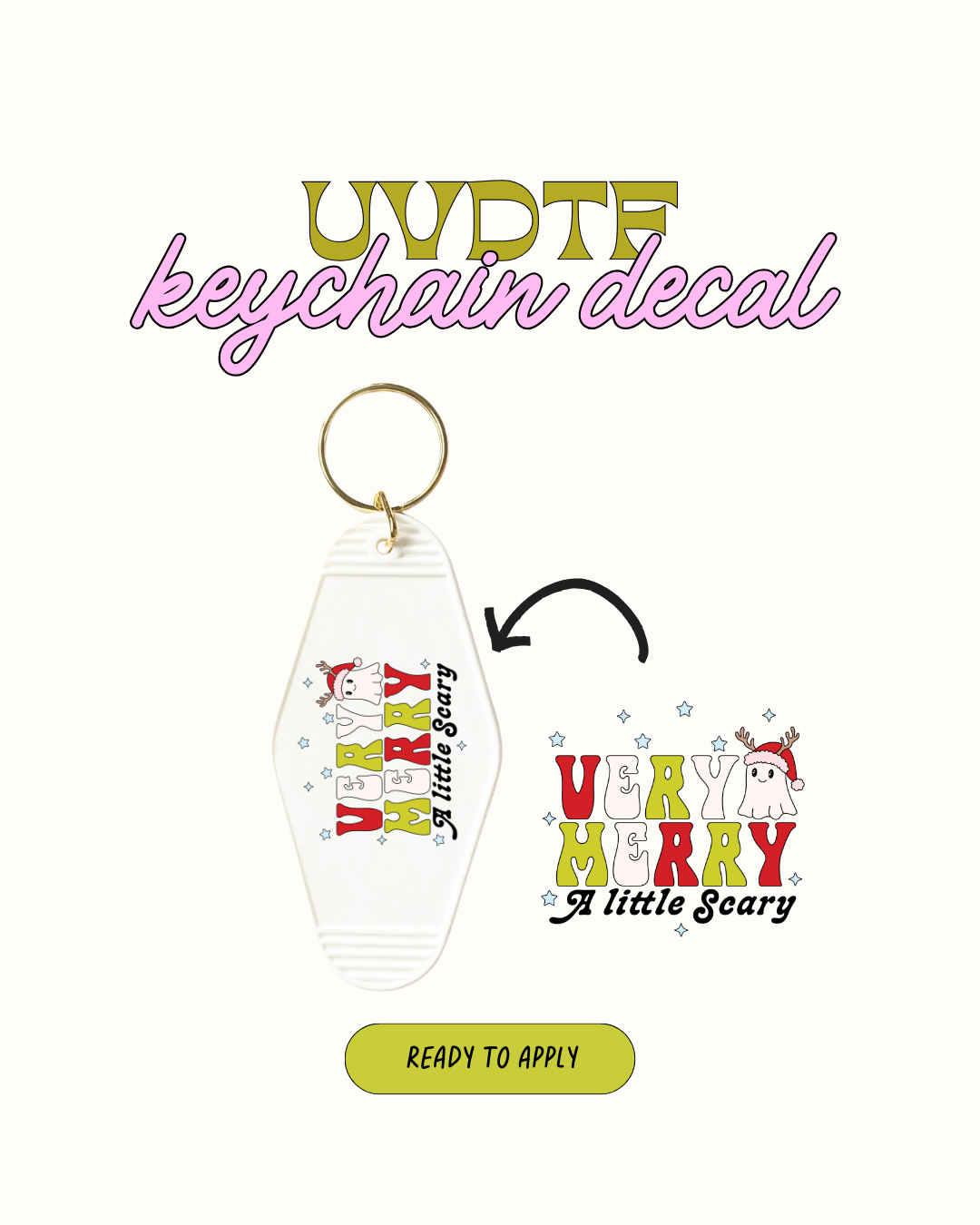 Very merry - Keychain Decal Set of 5 UVDTF