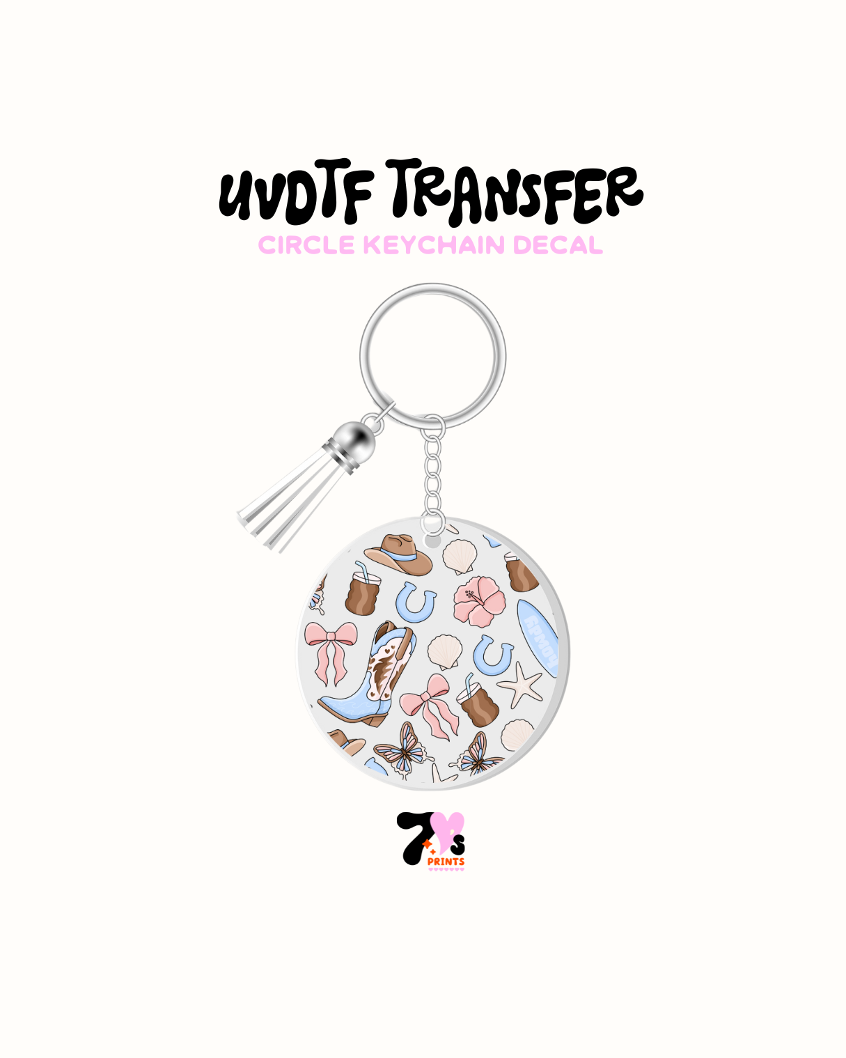 Coastal cowgirl - Round Keychain