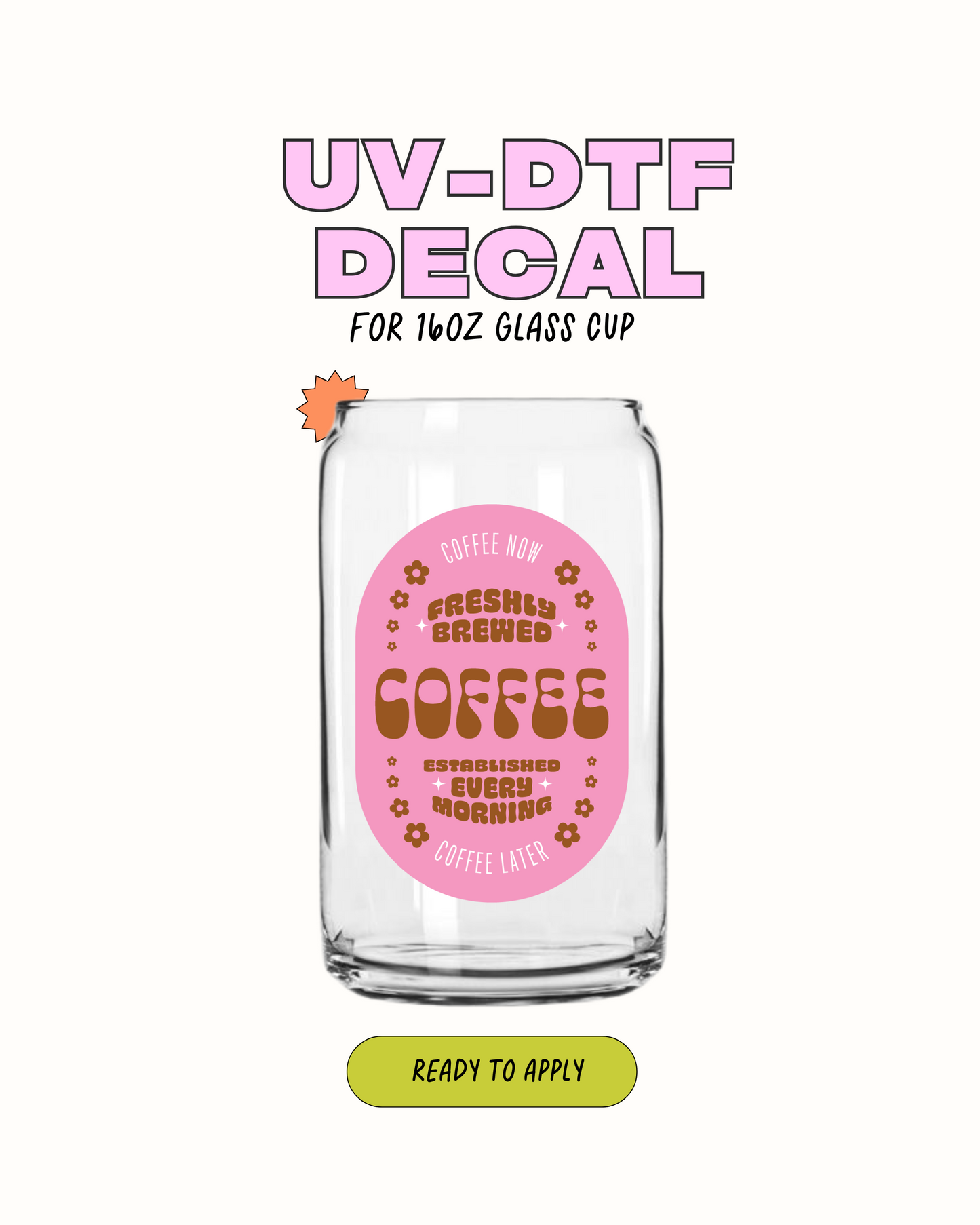 Etiqueta de café helado - UVDTF