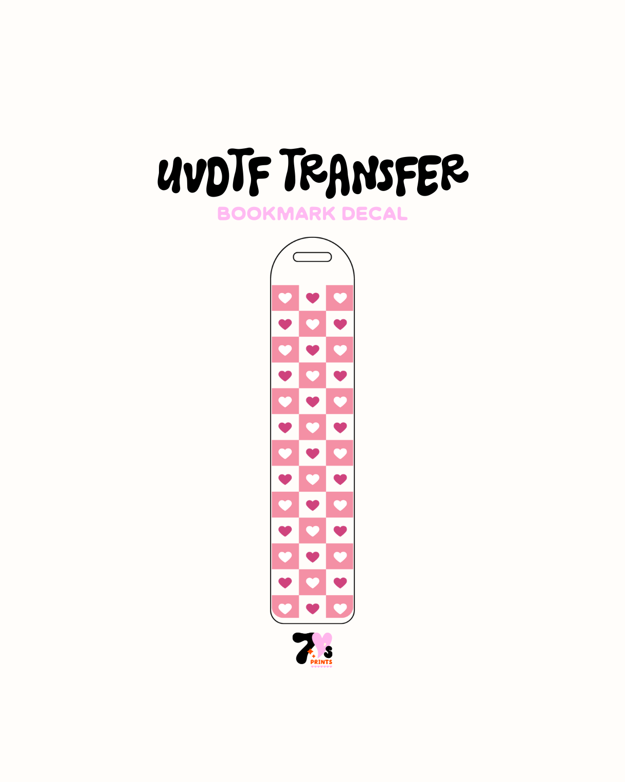 Hearts- UVDTF Bookmark Decal