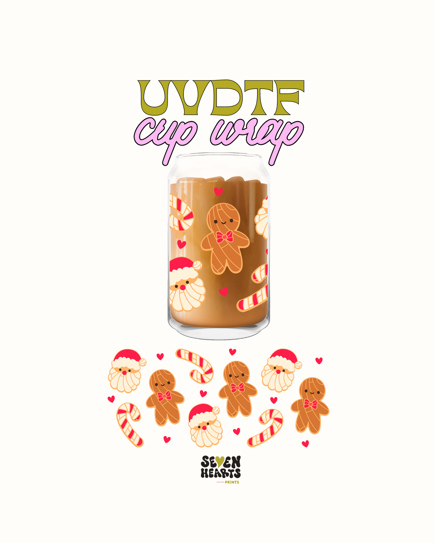 Santa and gingerbread cookies - UVDTF Cup Wrap