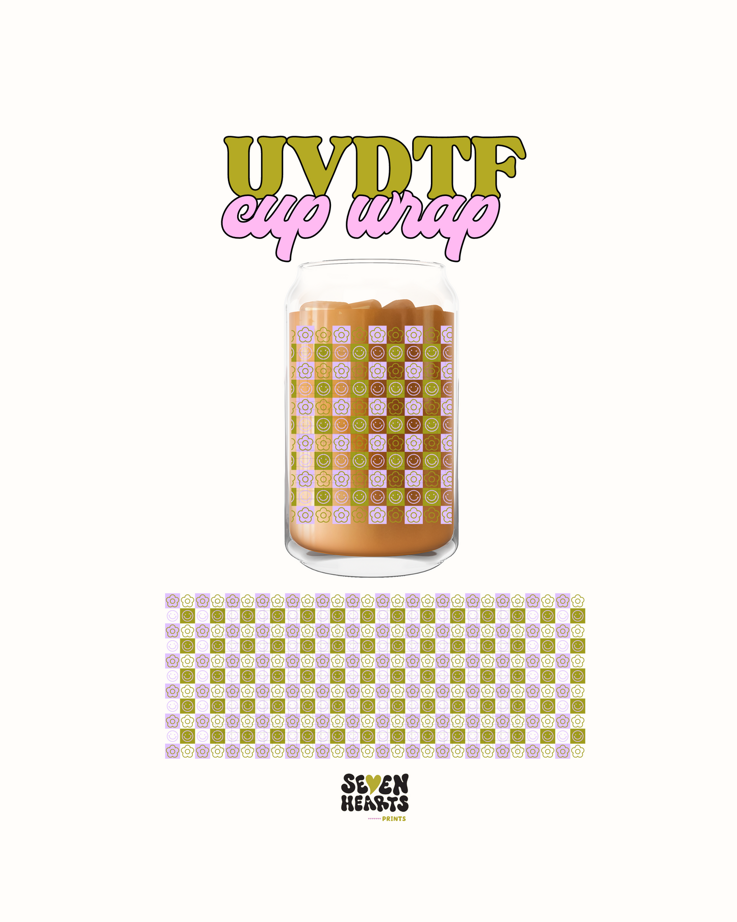 Checkered flowers - UVDTF
