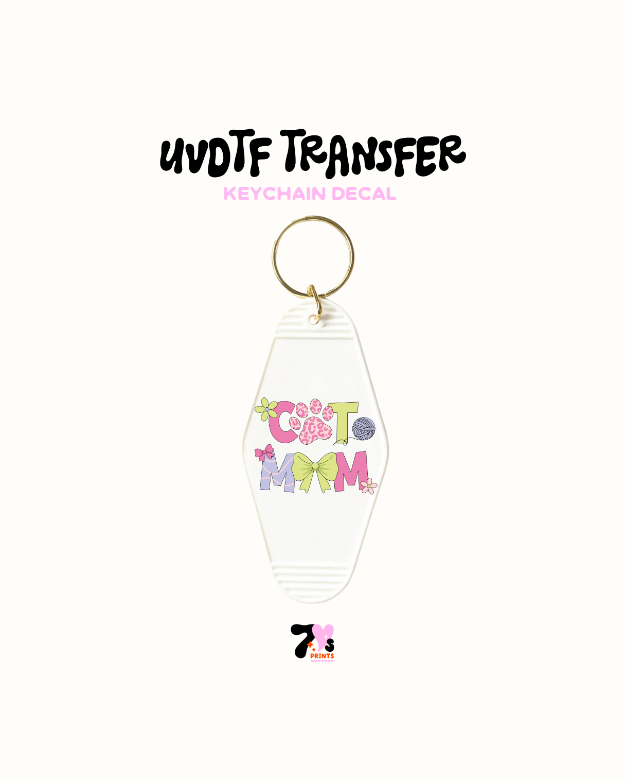 Cat mom - UVDTF Keychain