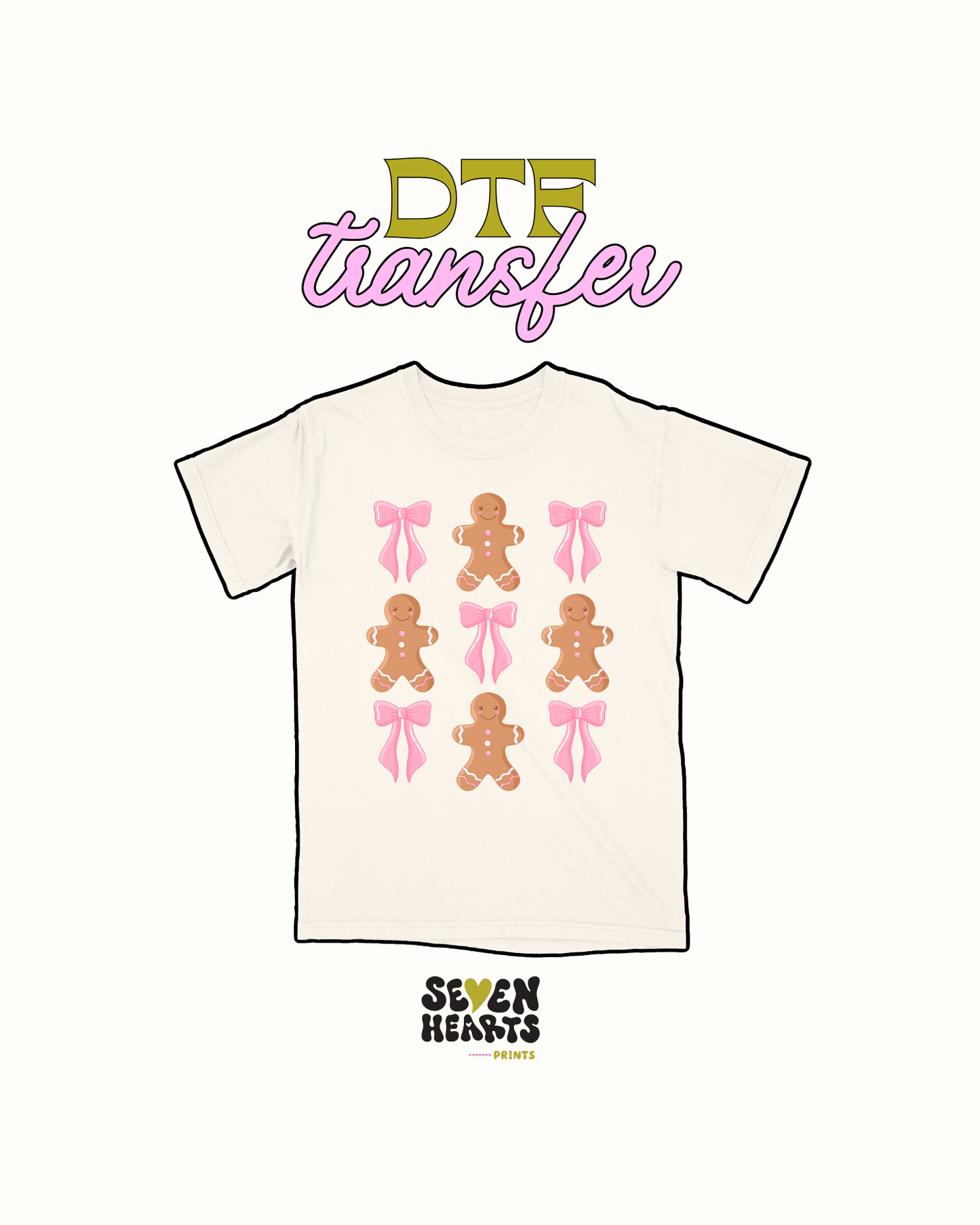 Ginger bread bows - DTF Transfer