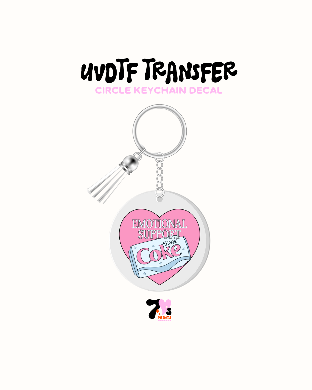 Emotional support - Round Keychain Set of 5