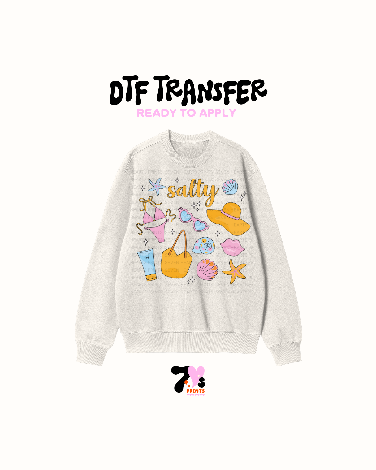 Salty beach DTF Transfers