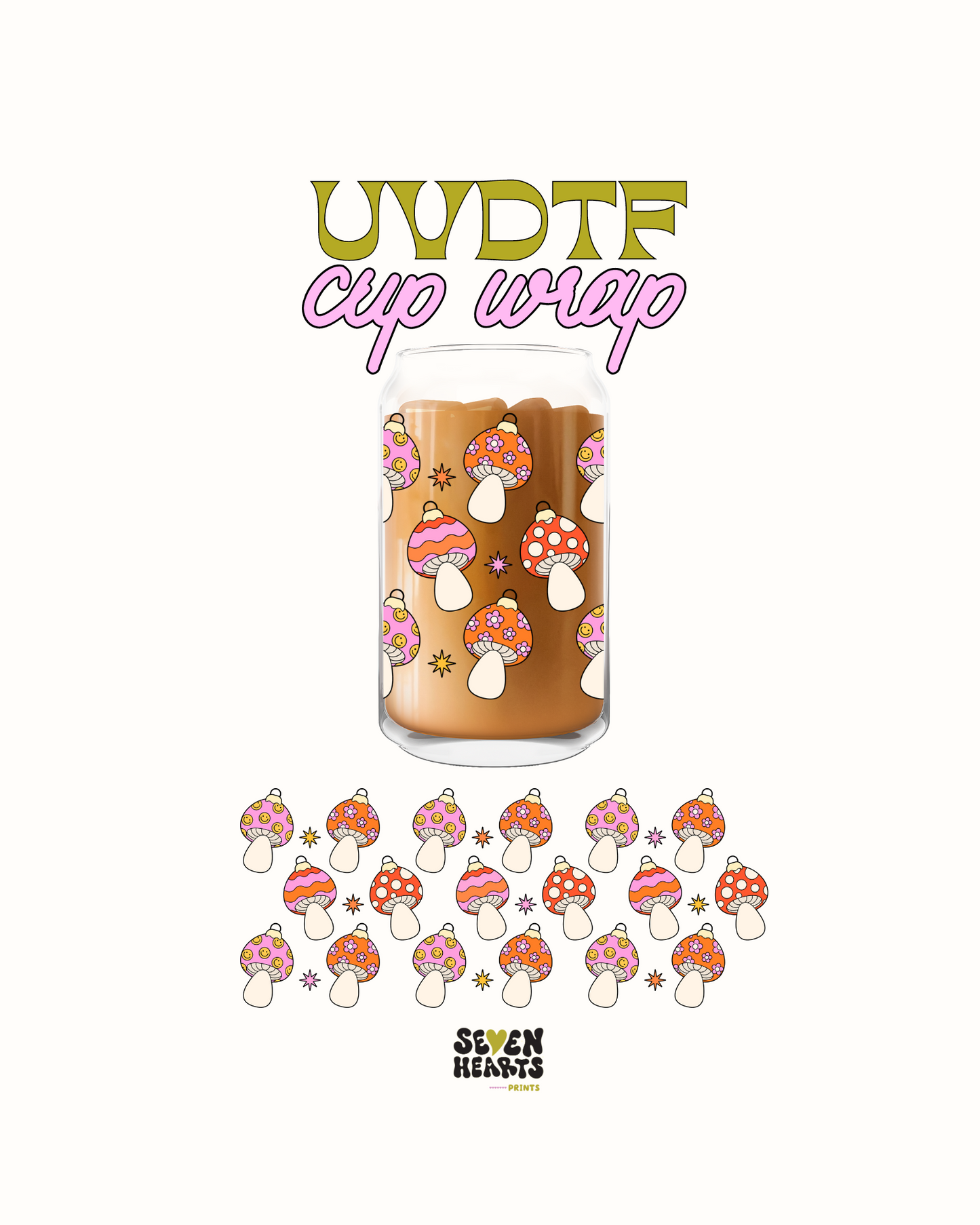 Mushie Ornaments - UVDTF Cup Wrap