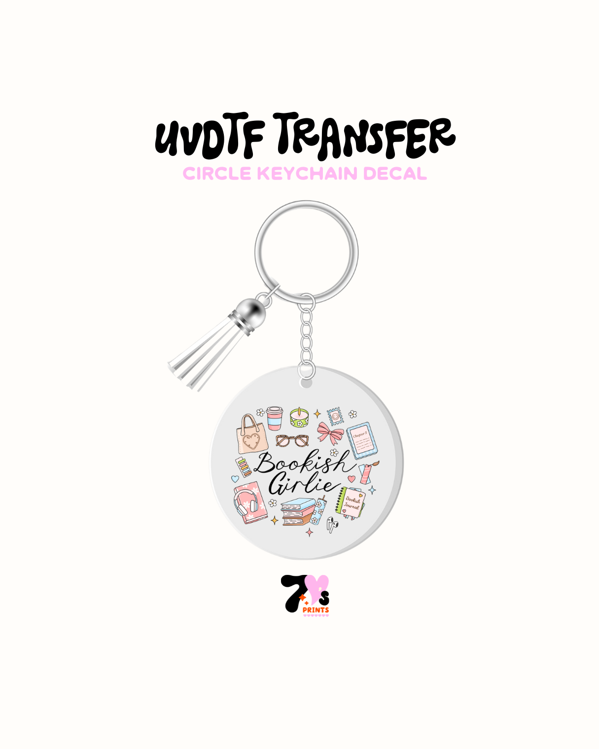 Bookish girl - Round Keychain
