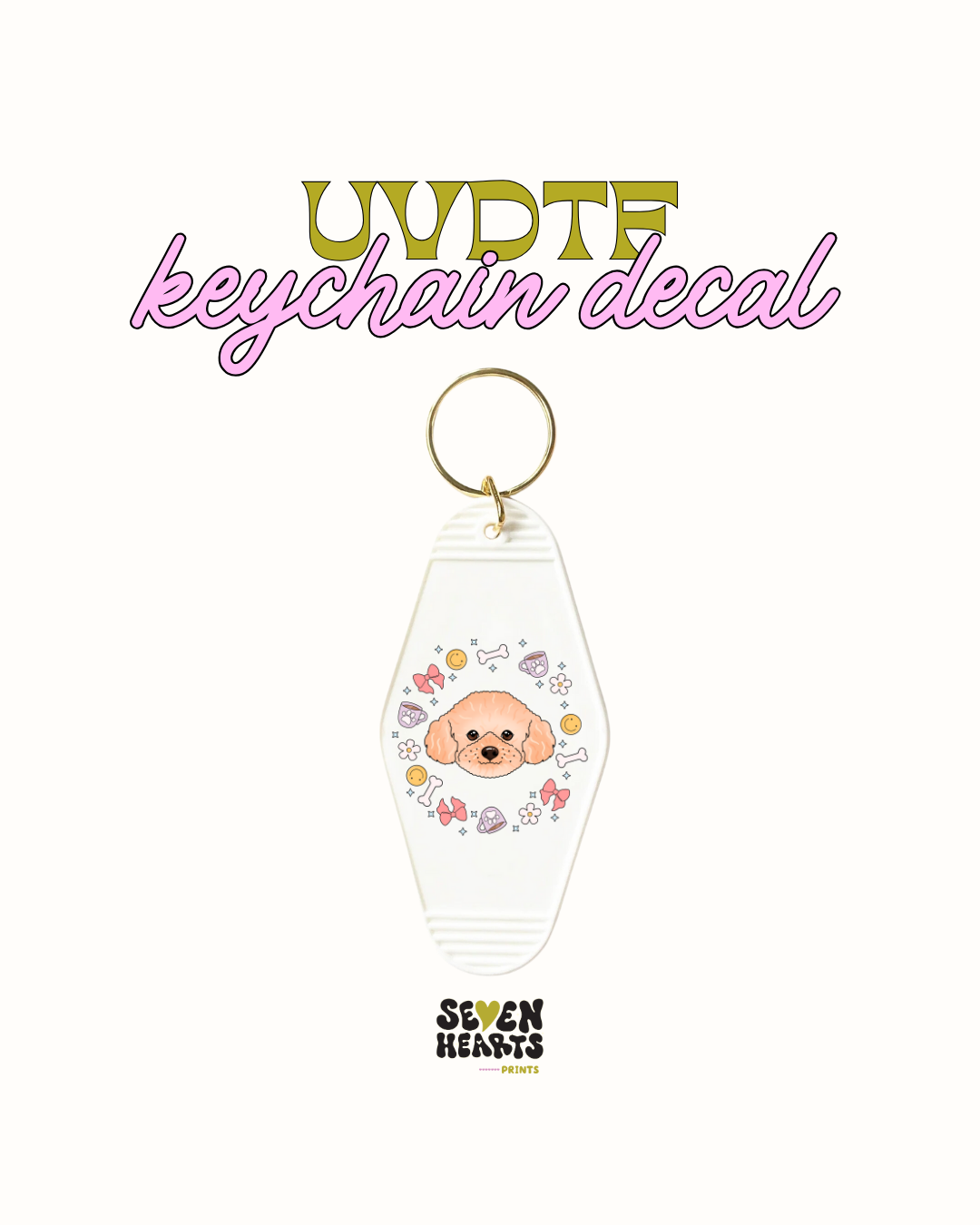 Light brown oodle dog -UVDTF Keychain