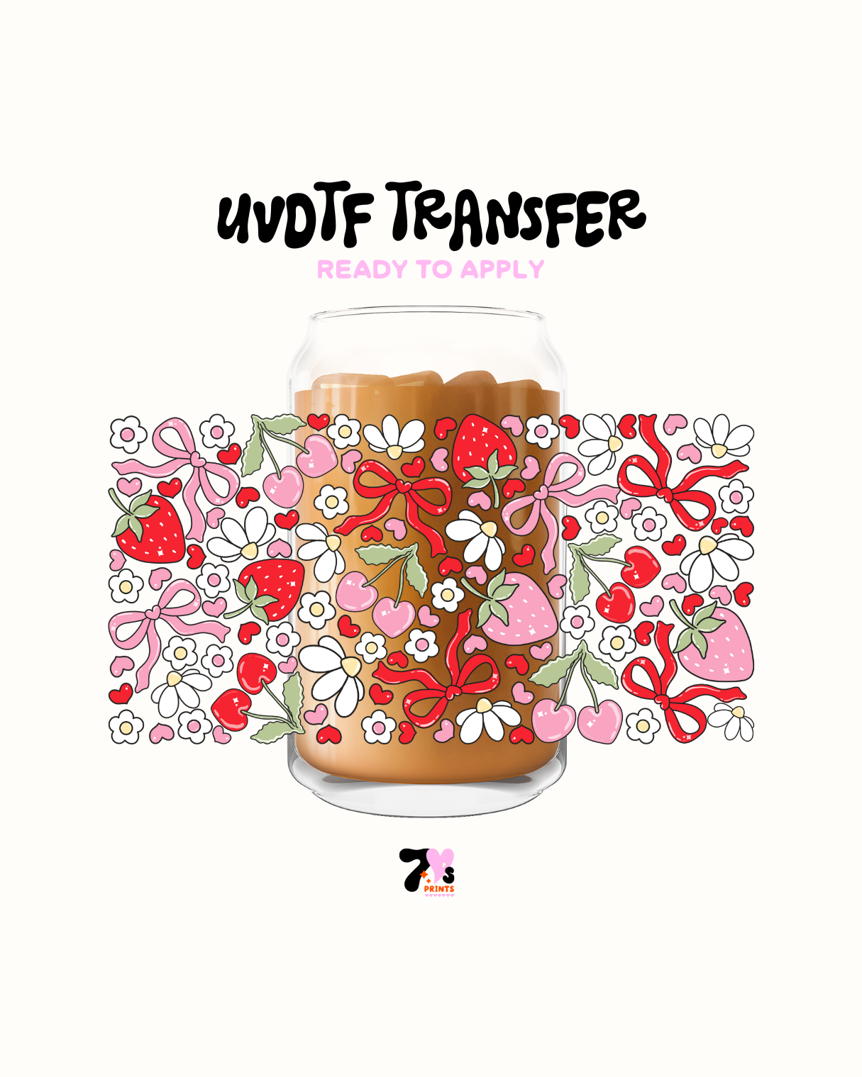 Strawberries and flowers - UVDTF Wrap