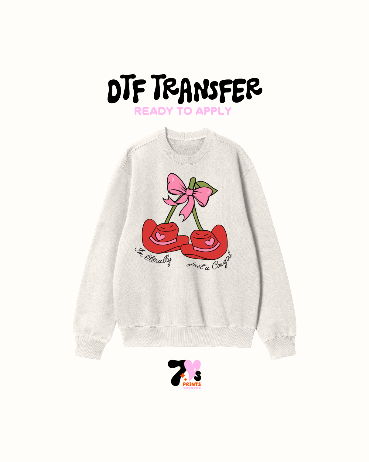 Am literally just a girl cherry hats - DTF Transfer