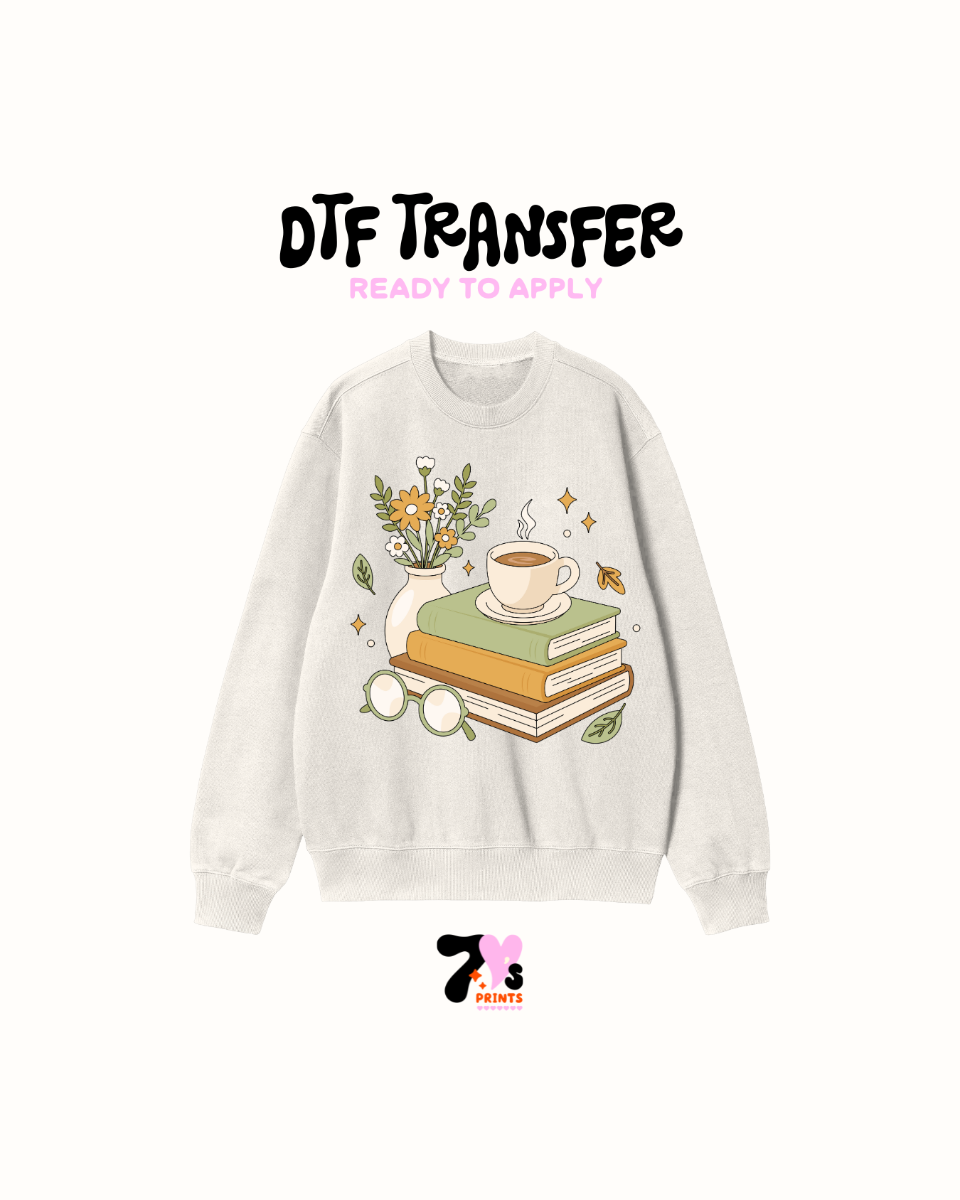 Flower and books - DTF Transfers