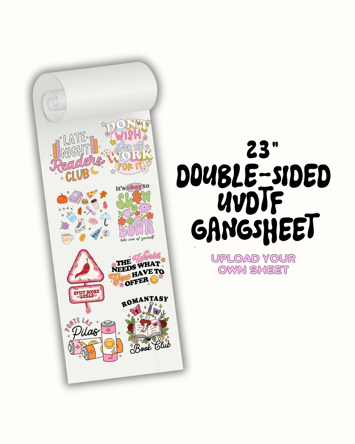 Double Sided UVDTF Upload Your Own Sheet