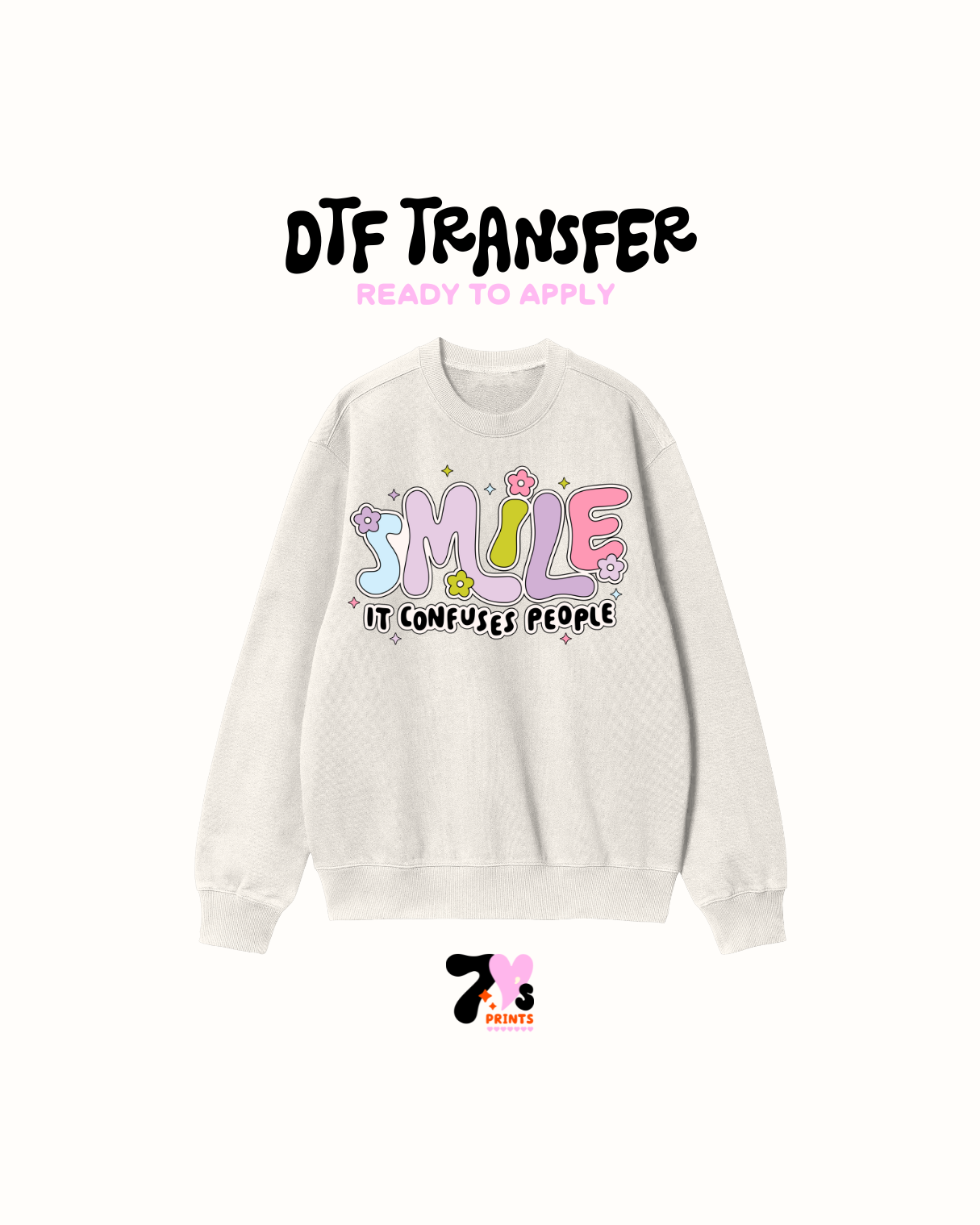 Smile blue S- DTF Transfer