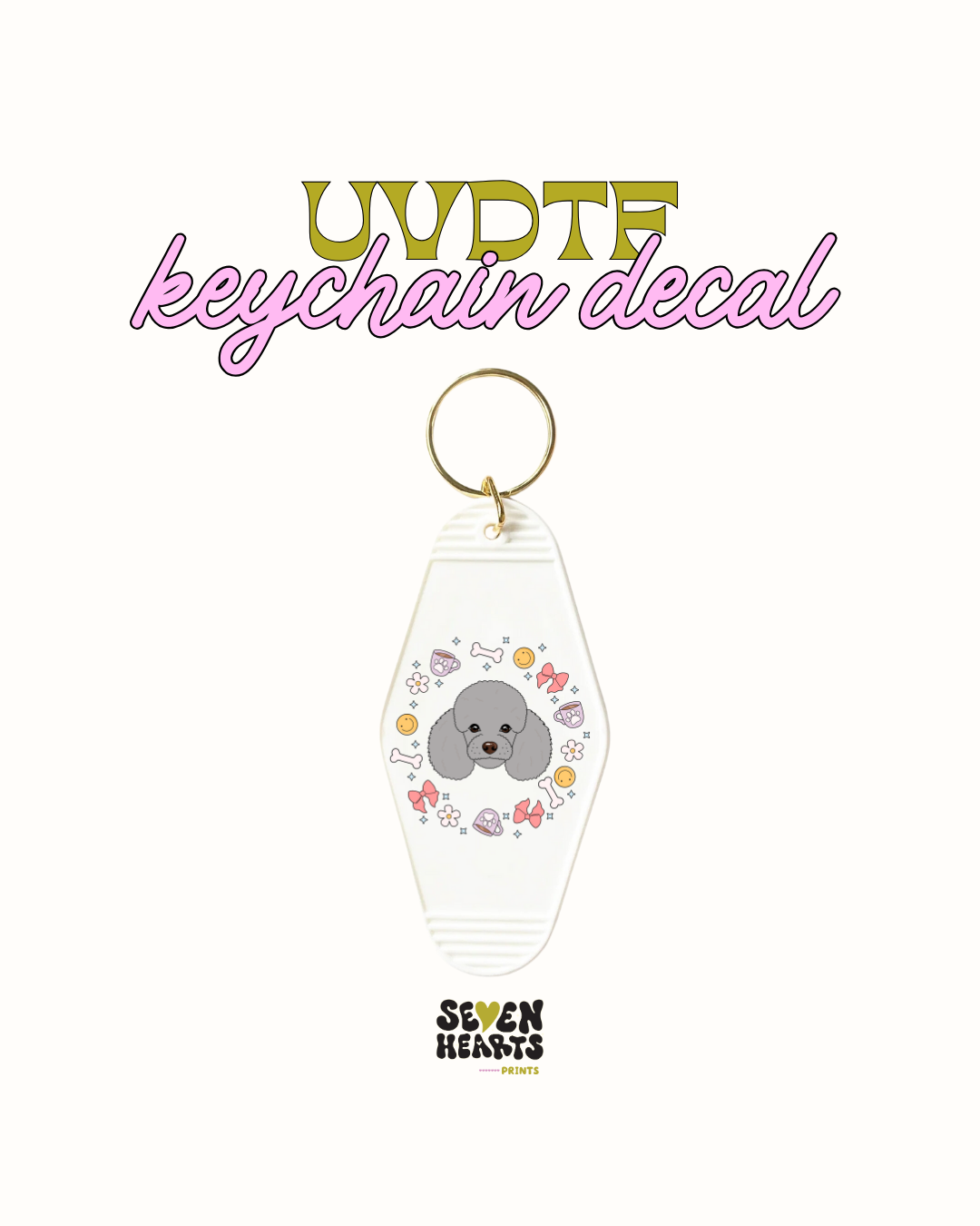 1989 - Juego de 5 calcomanías para llaveros