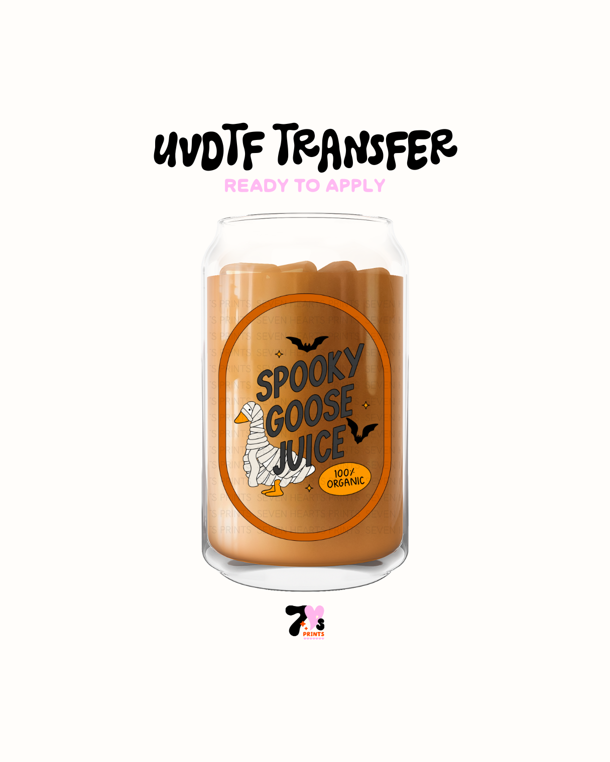 Spooky goose juice orange - UVDTF Decal