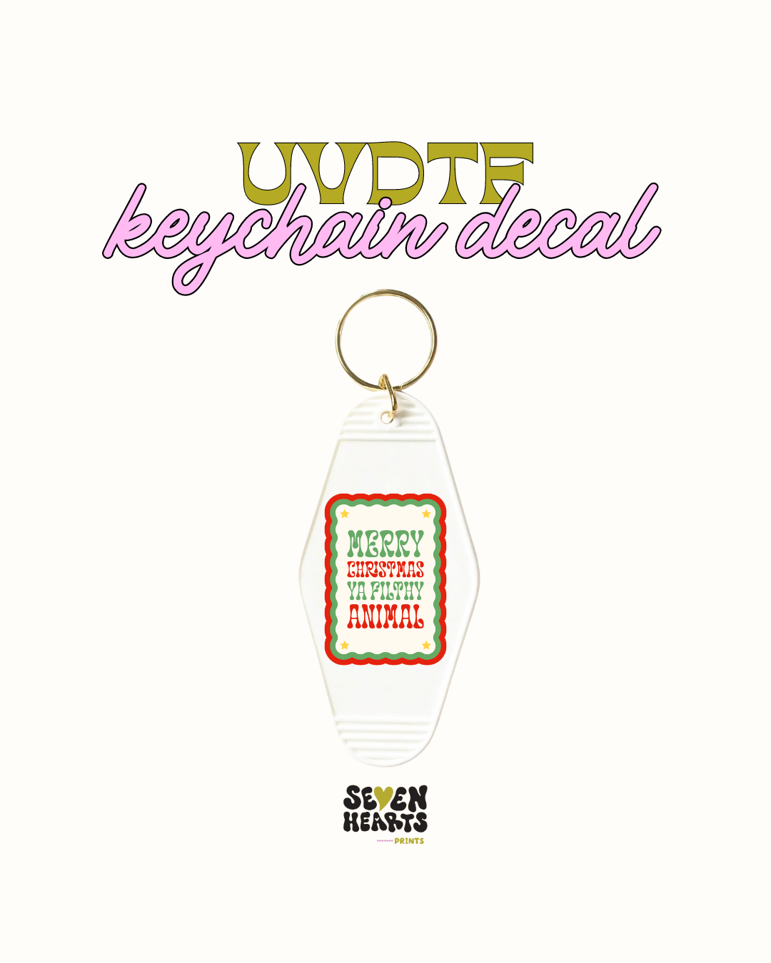 Merry xmas you filthy animal - Keychain Decal Set of 5 UVDTF