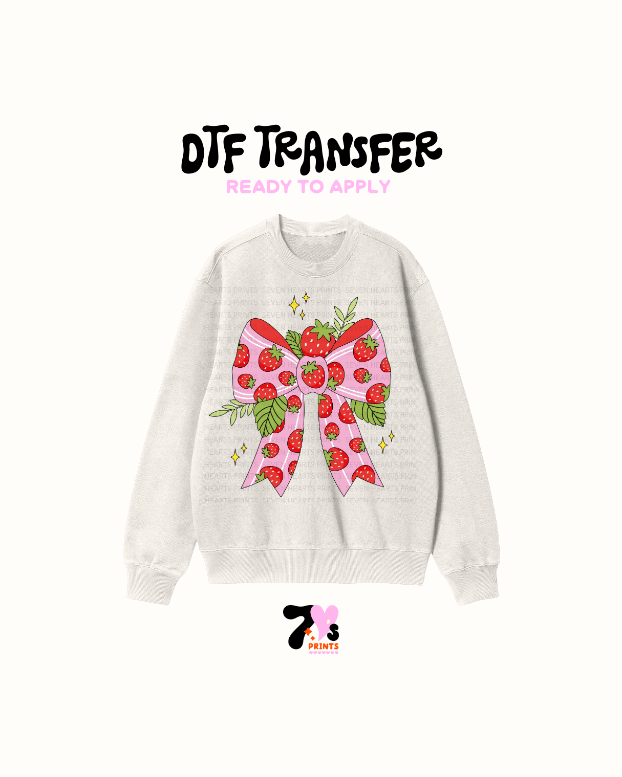 Strawberry bow DTF Transfers