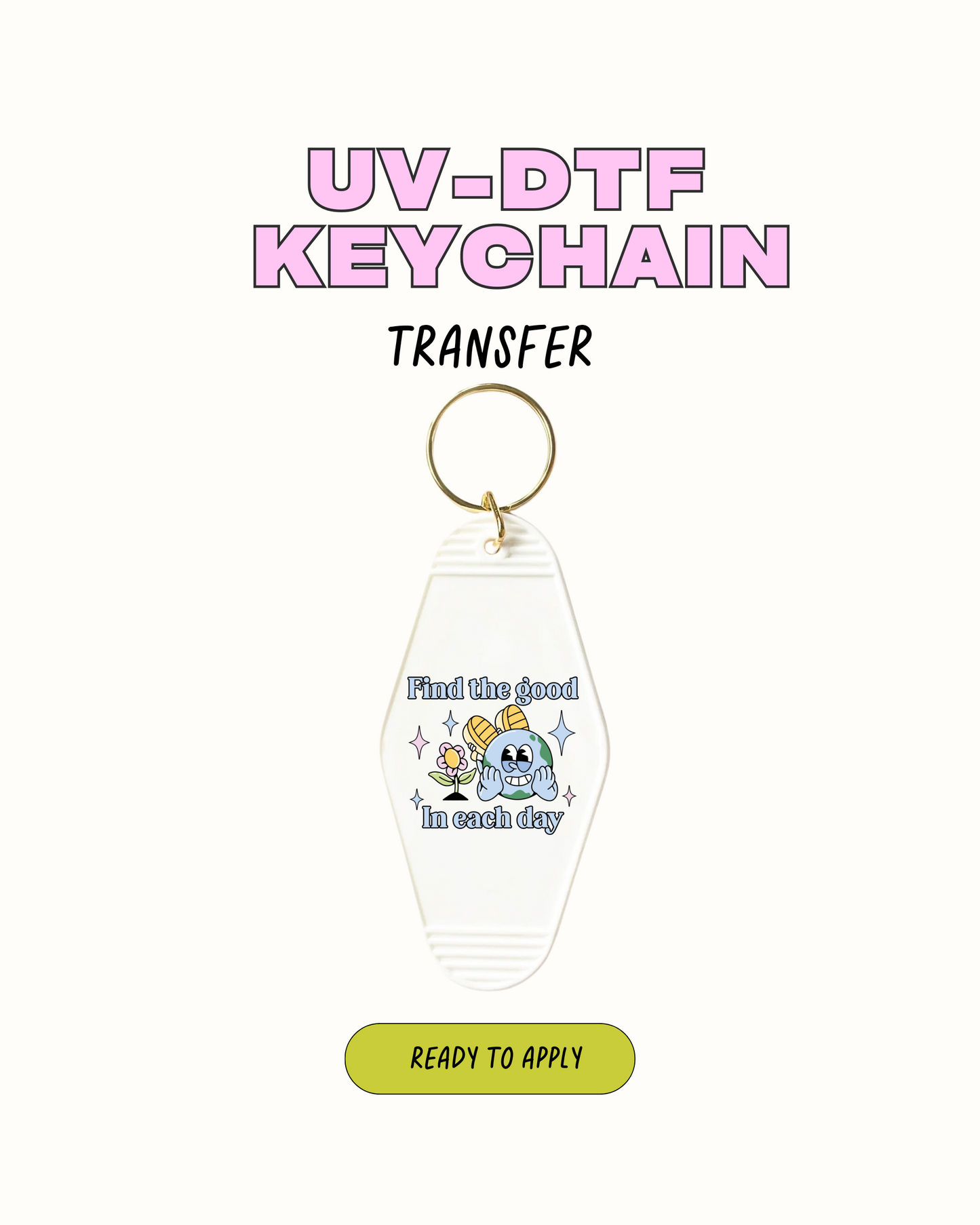 Encuentra lo bueno - Juego de calcomanías de llavero de 5