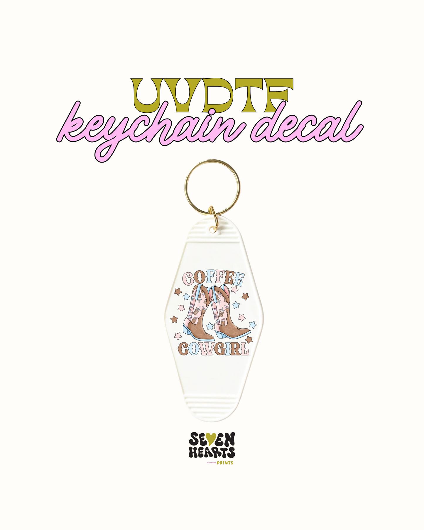 Coffee cowgirl - UVDTF Keychain